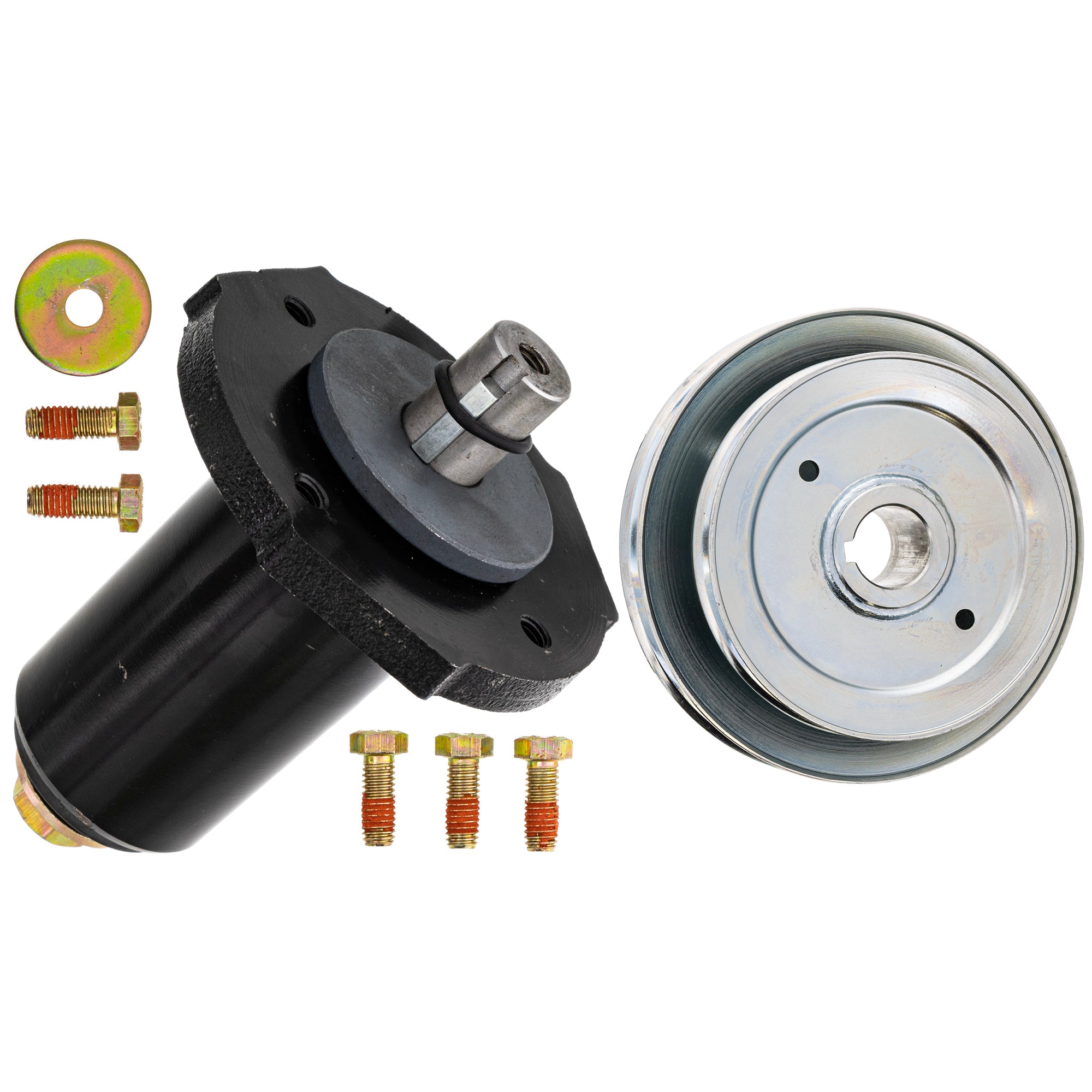 8TEN スピンドル Assembly with Pulley for AYP 54 inch Mower Deck PB24H54YT PB22H54YT PB22H54BF SPGT225 187292 8TEN Blade Spindle Pulley Kit for Husqvarna YTH2348 532187281 48