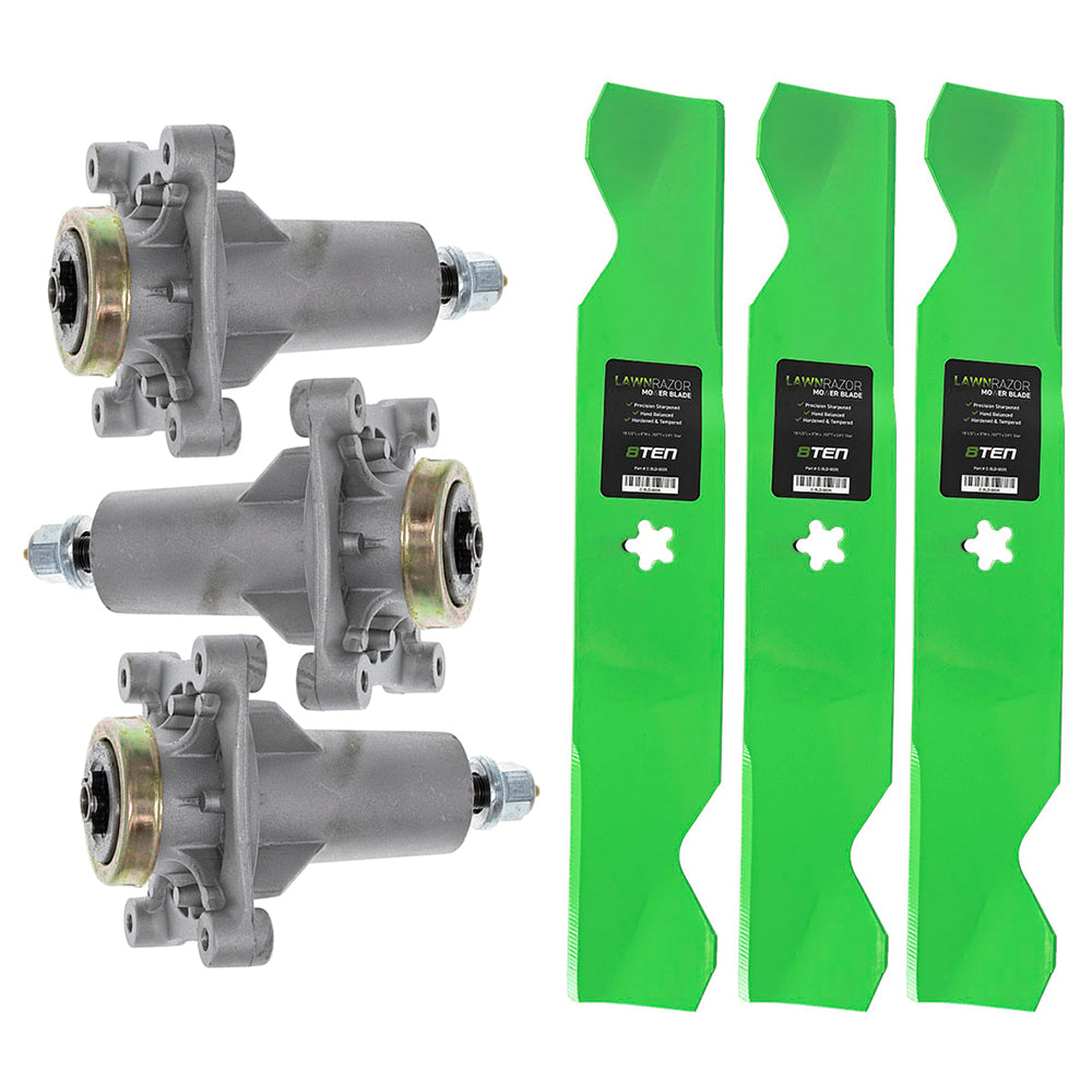 Mower Deck Blades & Spindles Kit for zOTHER Stens Oregon MTD Cub Cadet Troy-Bilt Husqvarna 8TEN MK1001743