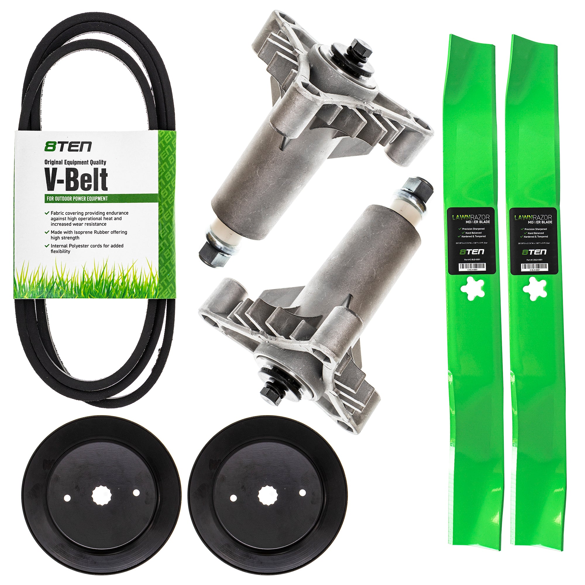 Heavy Duty Spindle Blade Belt Kit for zOTHER Stens Oregon MTD Cub Cadet Troy-Bilt 8TEN MK1001746