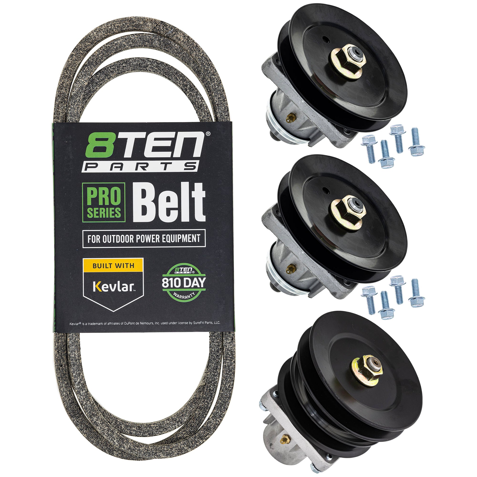 Spindle Belt Kit for Toro Exmark Stens Oregon MTD Cub Cadet Troy-Bilt Husqvarna Poulan 8TEN MK1001784