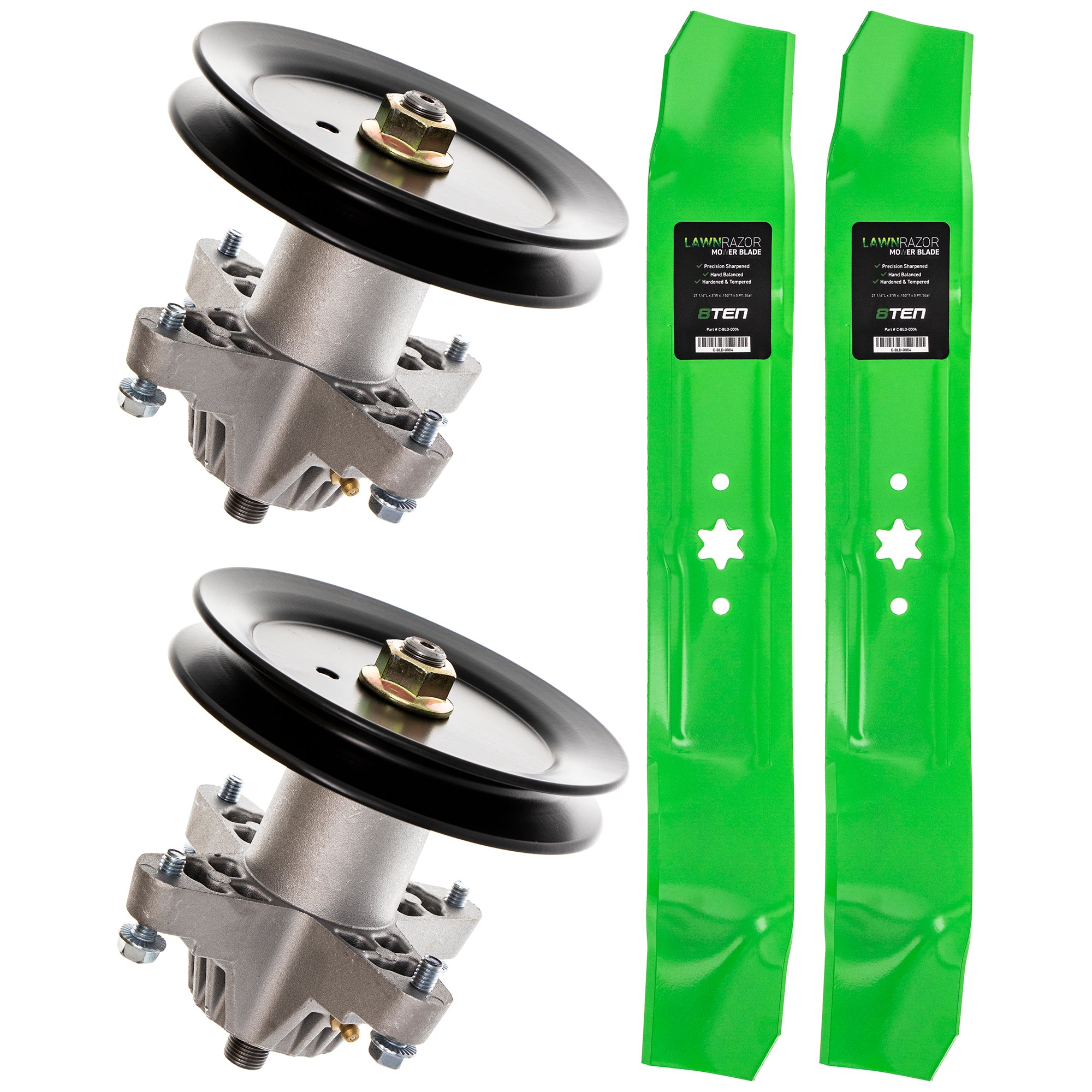 Mower Deck Blades & Spindles Kit for Toro Exmark Sunbelt Stens Oregon MTD Cub Cadet 8TEN MK1001785