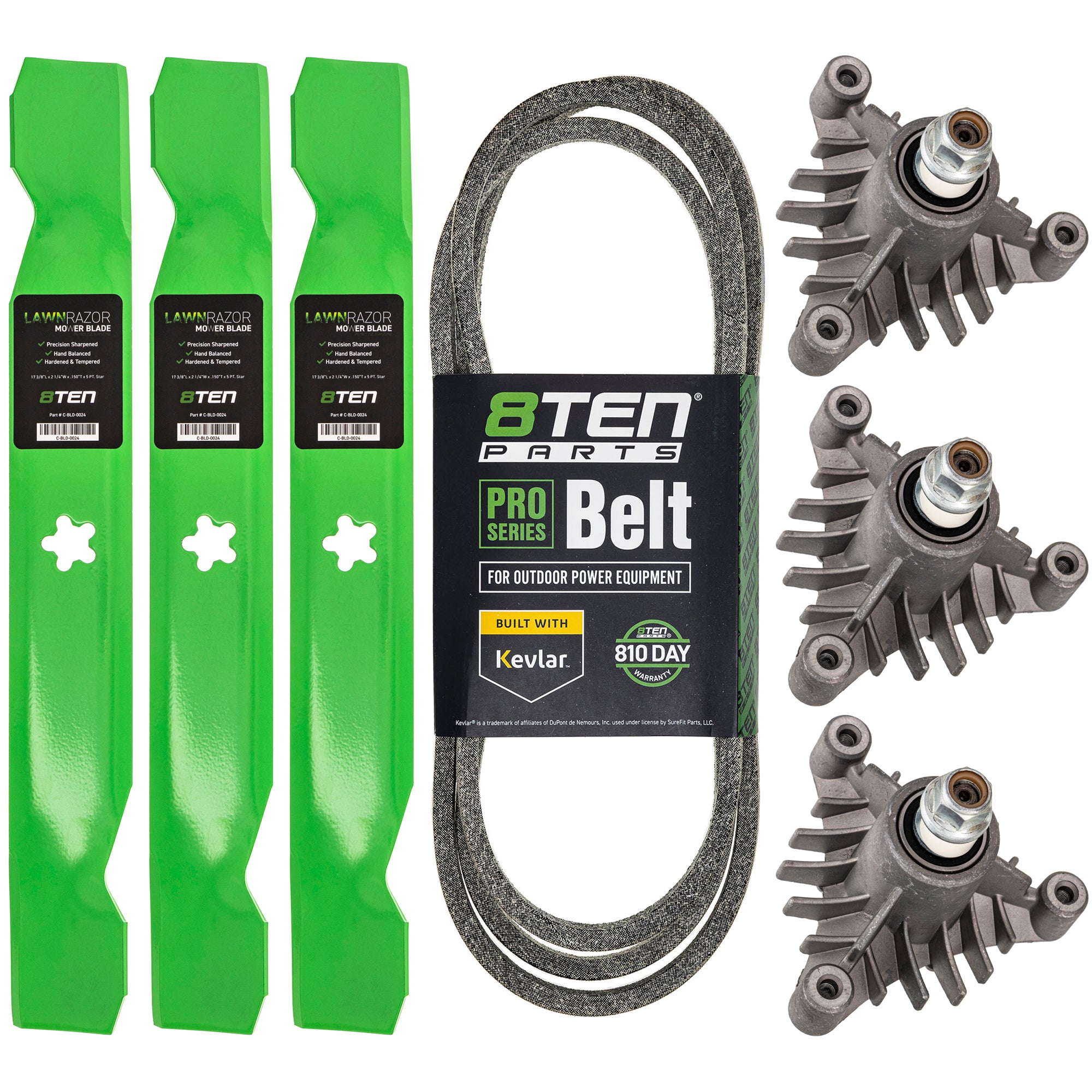 Deck Spindles, Blades, & Belt Kit for zOTHER Stens Oregon MTD Cub Cadet Troy-Bilt 8TEN MK1001840
