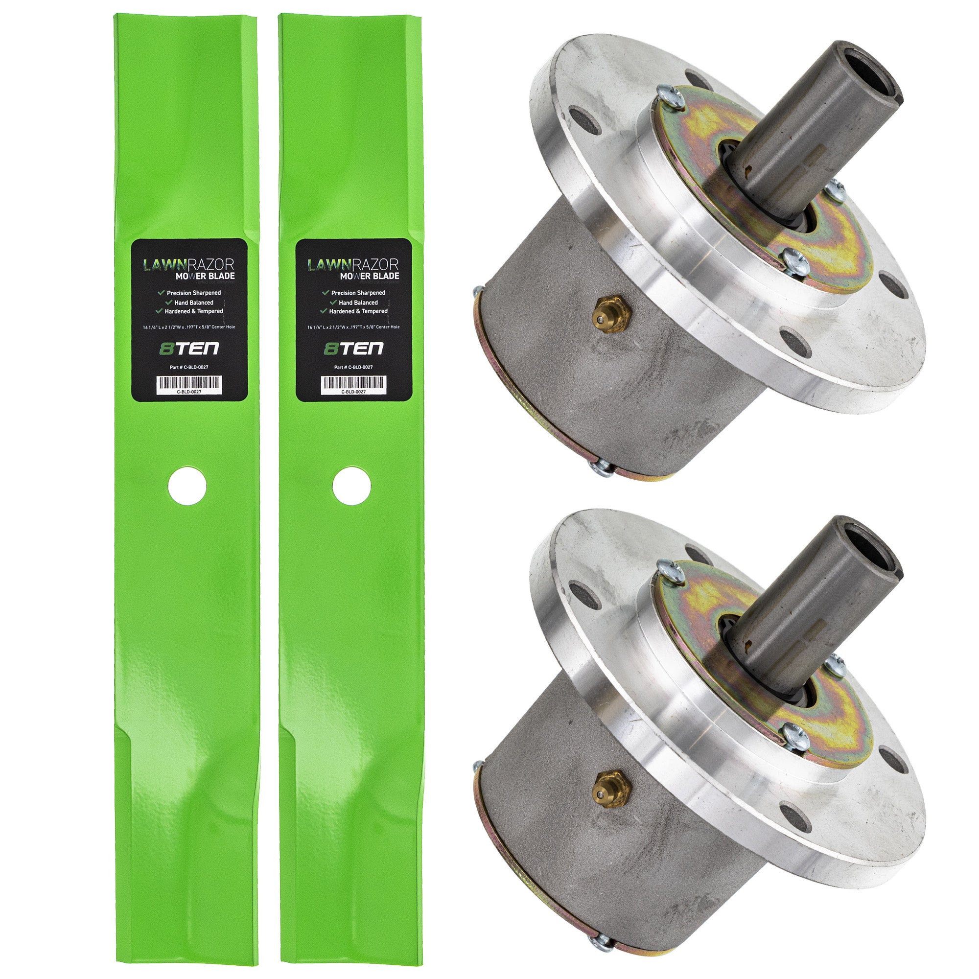 Deck Spindle Notched High Lift Blade Kit for zOTHER YAZOO-KEES Toro Exmark Stens Snapper 8TEN MK1001888