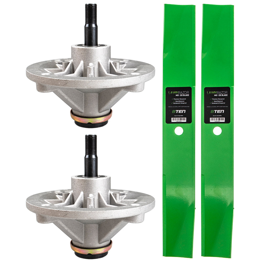 Deck Spindles & Mower Blades Kit for Toro Exmark Stens Oregon TimeCutter Horse 80-4341 8TEN MK1001894