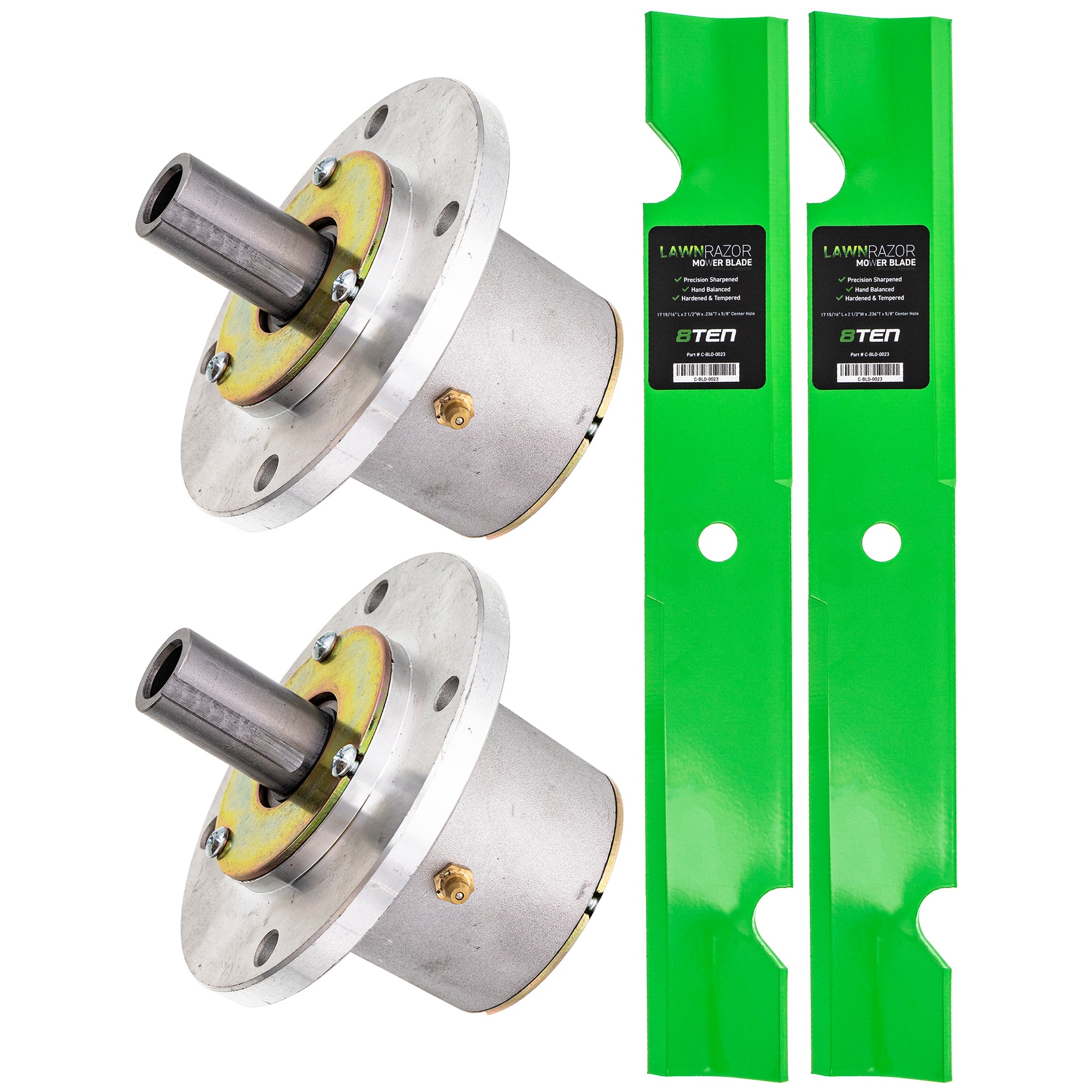 Deck Spindles & High Lift Blade Kit for zOTHER YAZOO-KEES Toro Exmark Stens STEINER 8TEN MK1001931