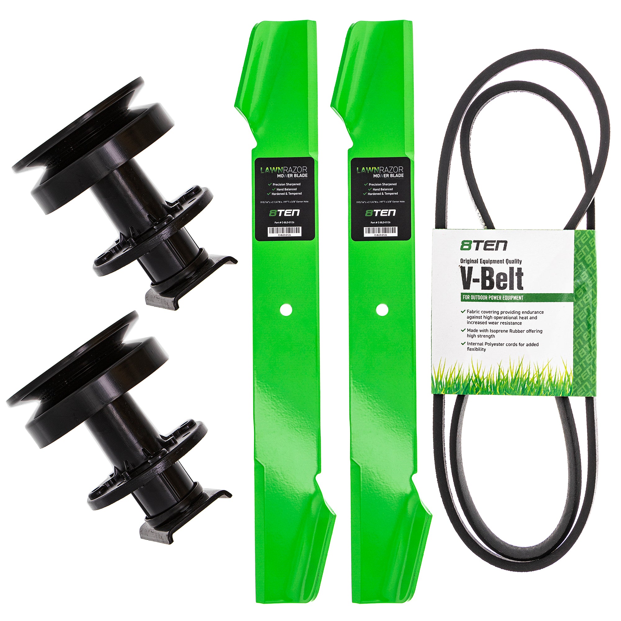 Deck Spindles, Blades, & Belt Kit for zOTHER Stens Partner Oregon Murray John Deere 8TEN MK1001971