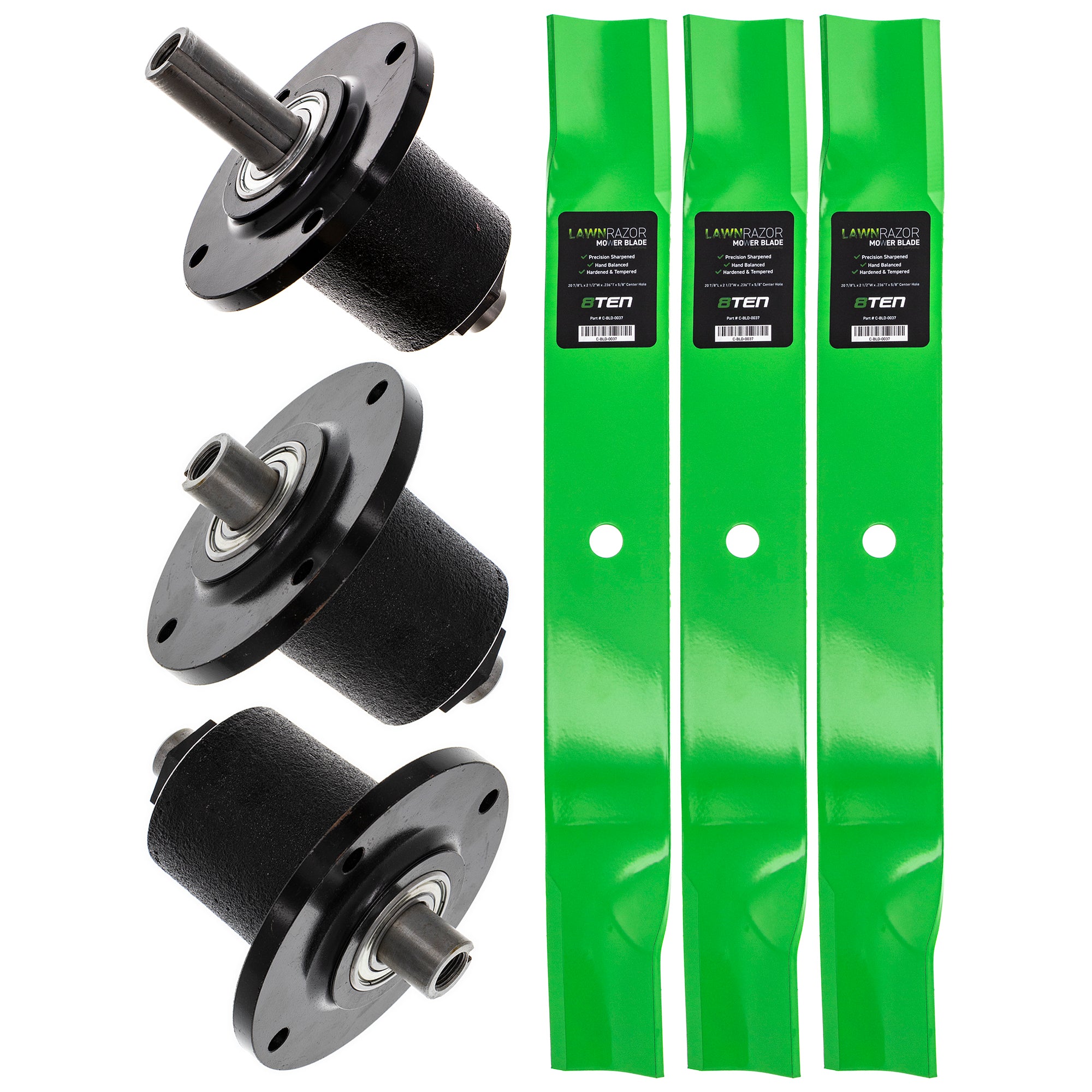 Deck Spindle Rolled High Lift Blade Kit for zOTHER Walbro Stens STEINER Oregon MTD Cub 8TEN MK1001985