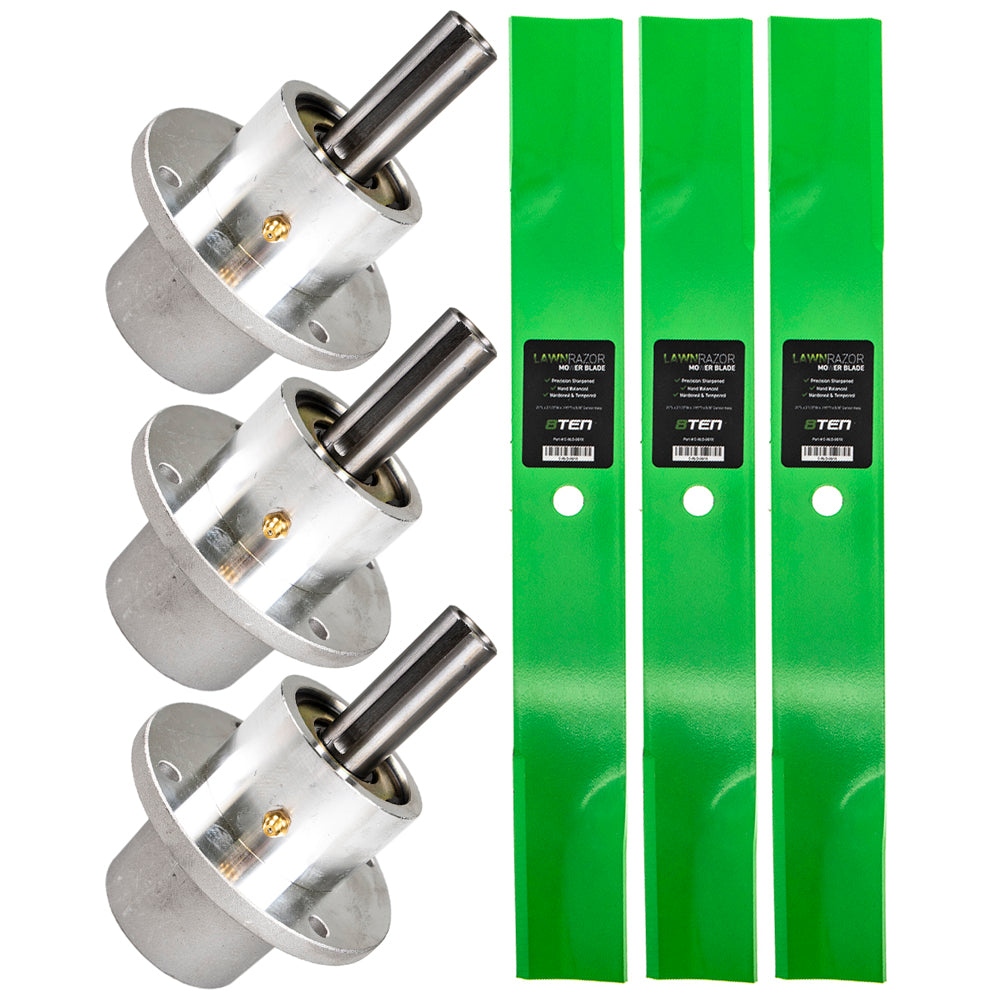 Deck Spindle & Mower Blade Kit for Wright Stander Walbro Stens Snapper Scag Oregon MTD Cub 8TEN MK1002060