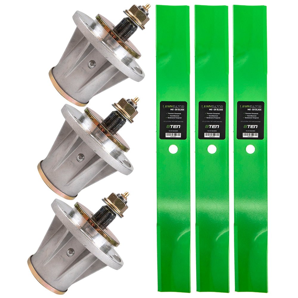 Deck Spindle & Mower Blade Kit for Wright Stander Walbro Stens Snapper Scag Oregon MTD Cub 8TEN MK1002061