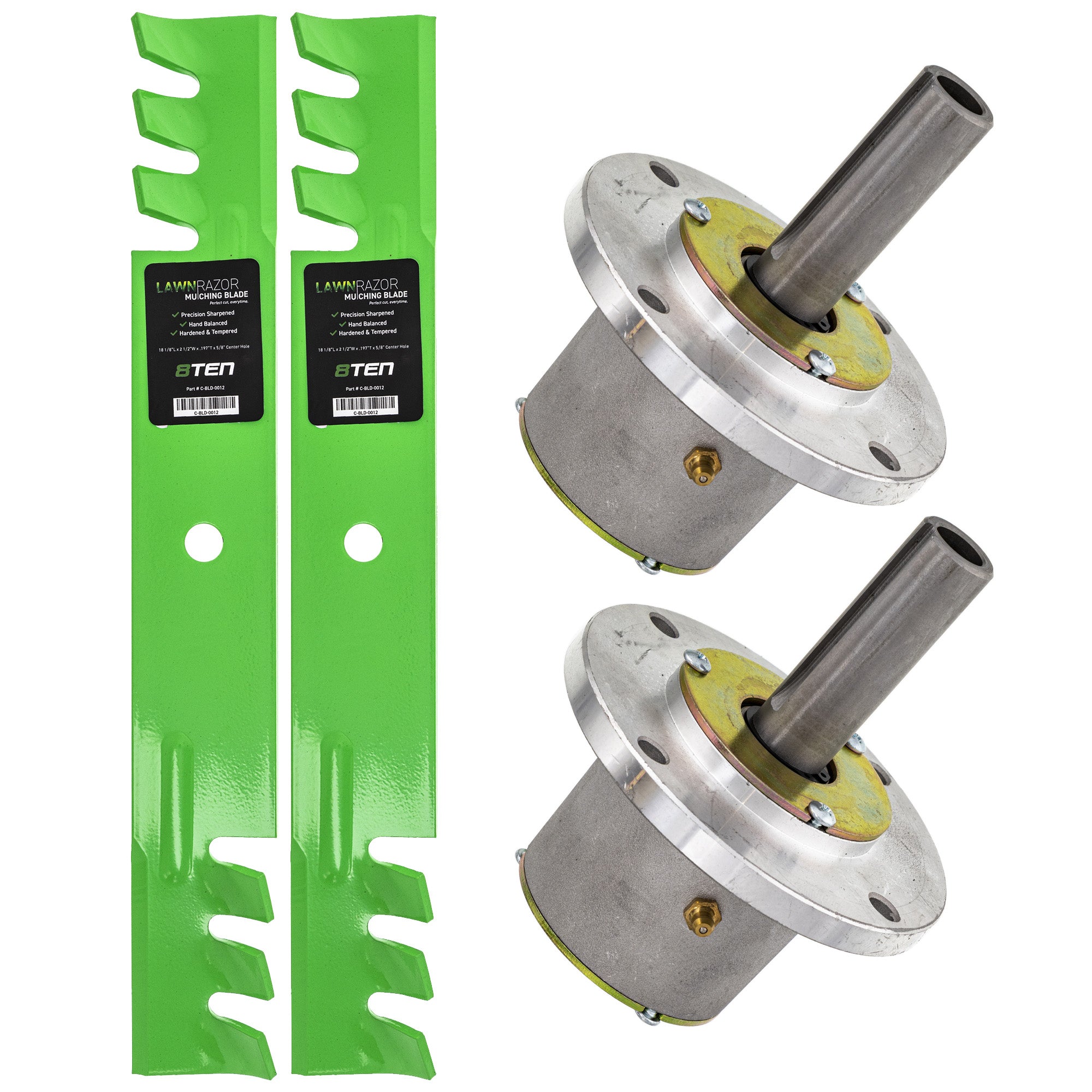 Deck Spindles & Mulching Blades Kit for zOTHER Wright Stander Walbro Toro Exmark Snapper 8TEN MK1002083