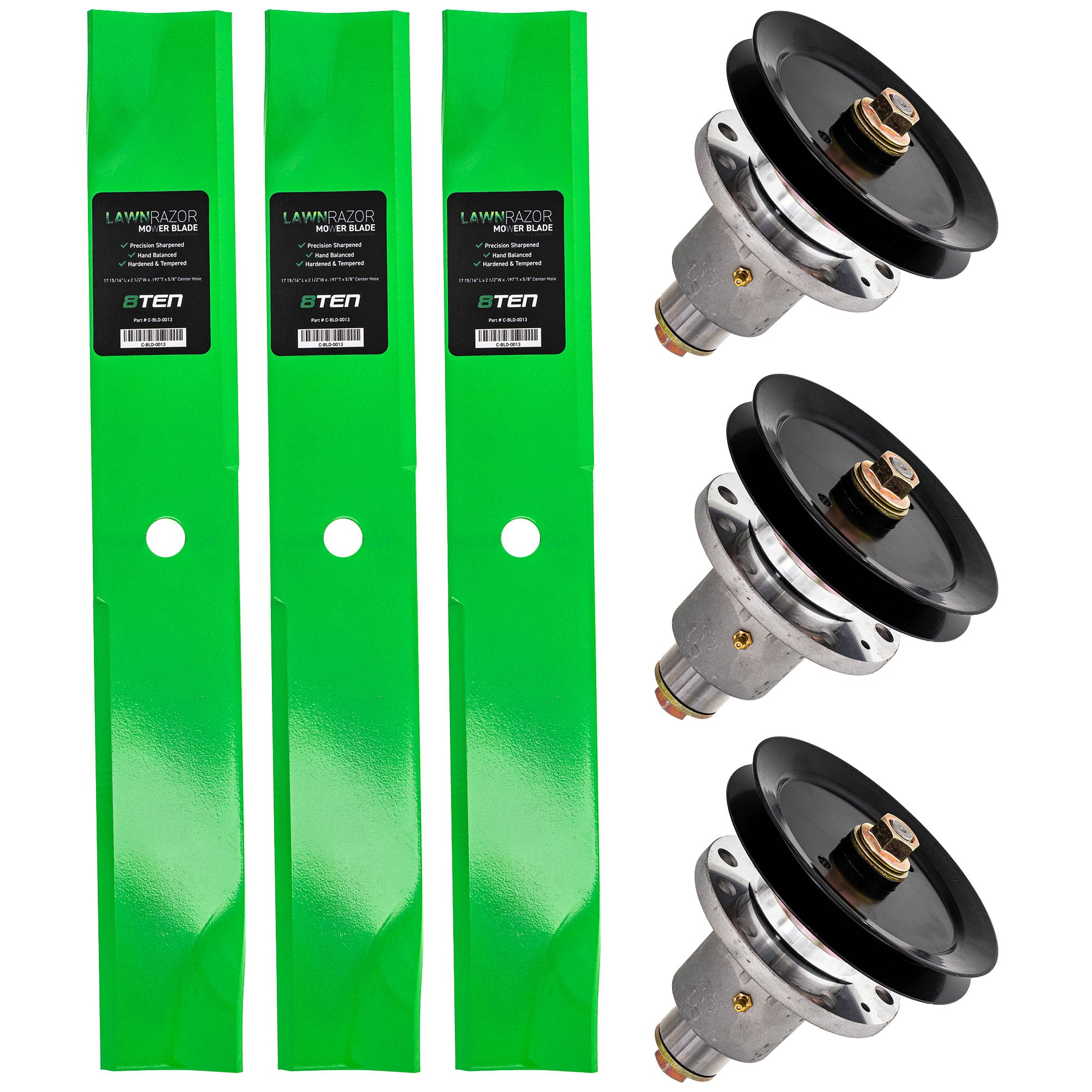 Deck Spindle & Mower Blade Kit for zOTHER Toro Exmark Stens STEINER SIMPLICITY Oregon MTD 8TEN MK1002094