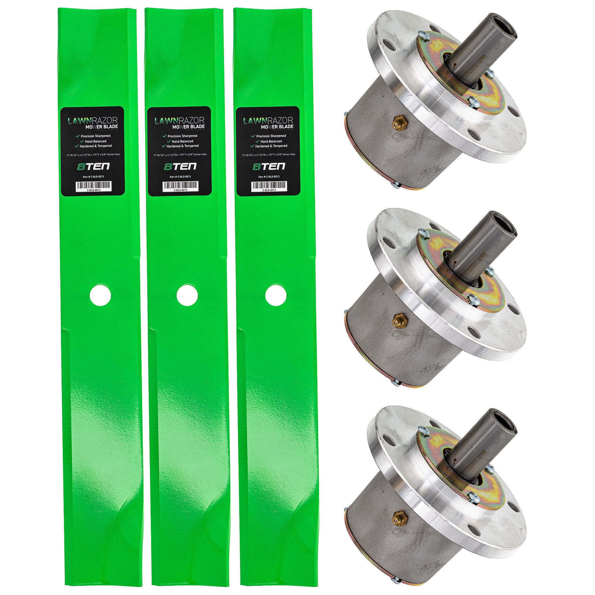 Deck Spindle & Mower Blade Kit for zOTHER YAZOO-KEES Toro Exmark Stens STEINER Snapper 8TEN MK1002097