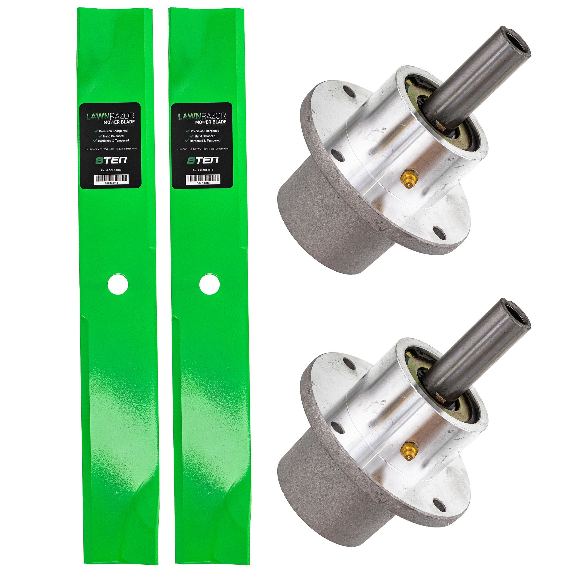 Deck Spindle & Mower Blade Kit for Wright Stander Toro Exmark Stens STEINER Snapper 8TEN MK1002143