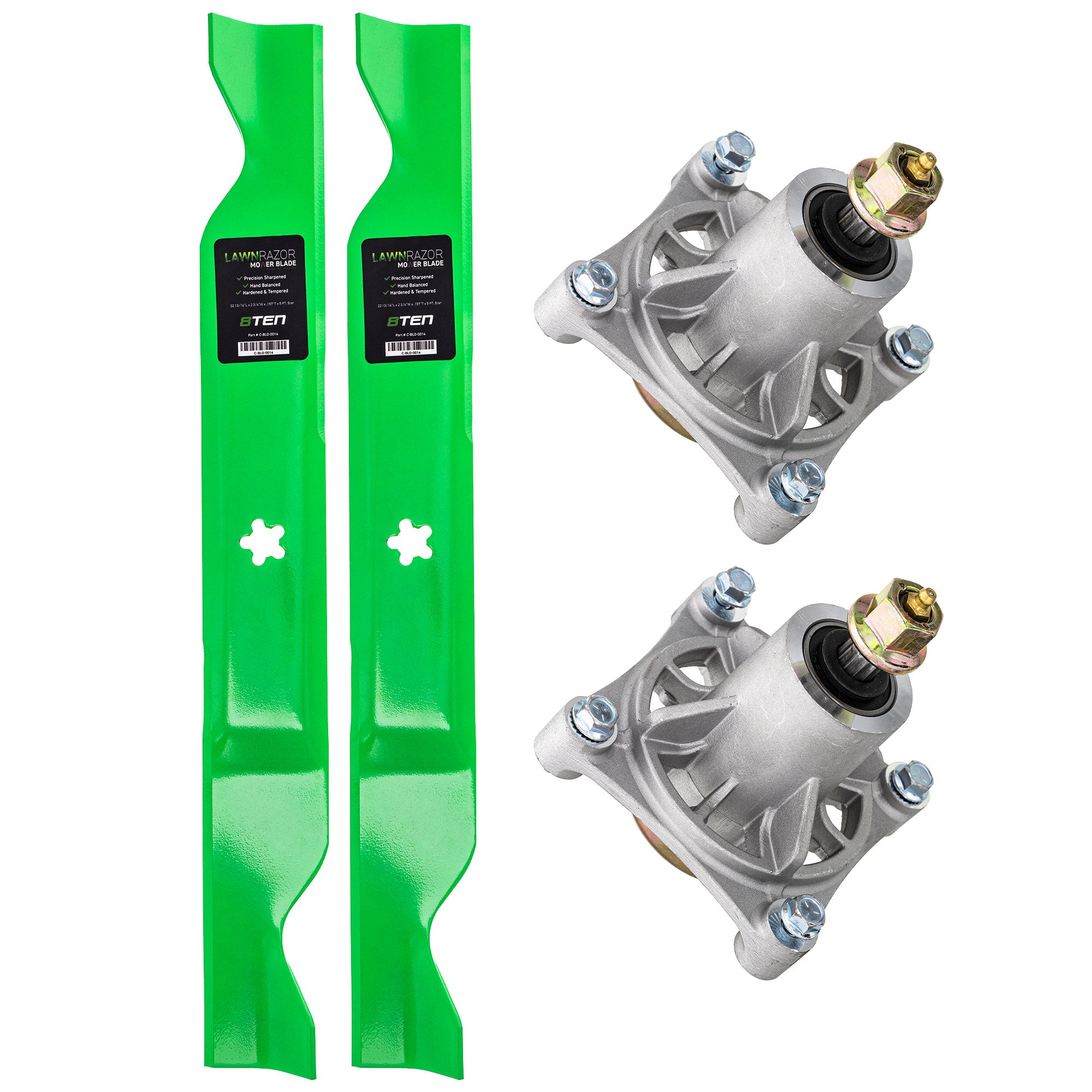 Deck Spindle Mower Blade Kit For Husqvarna Poulan 8TEN