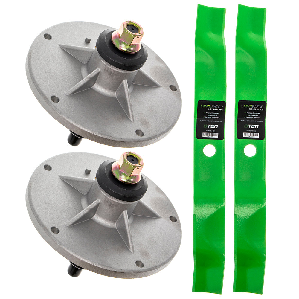 Deck Spindles & Mulching Blades Kit for zOTHER Stens Rover Oregon MURRAY Murray MTD Cub 8TEN MK1002188