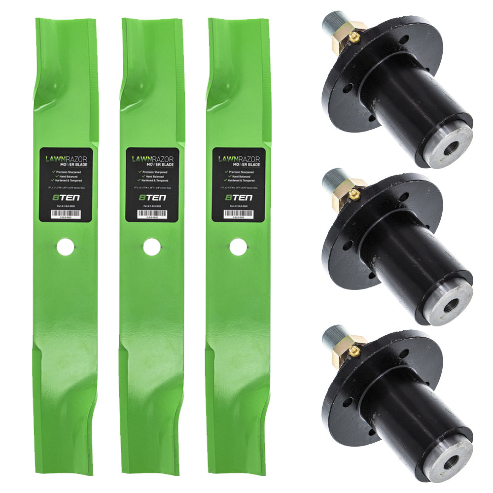 Deck Spindles & Mower Blades Kit for zOTHER Toro Exmark Stens Oregon MTD Cub Cadet 8TEN MK1002194