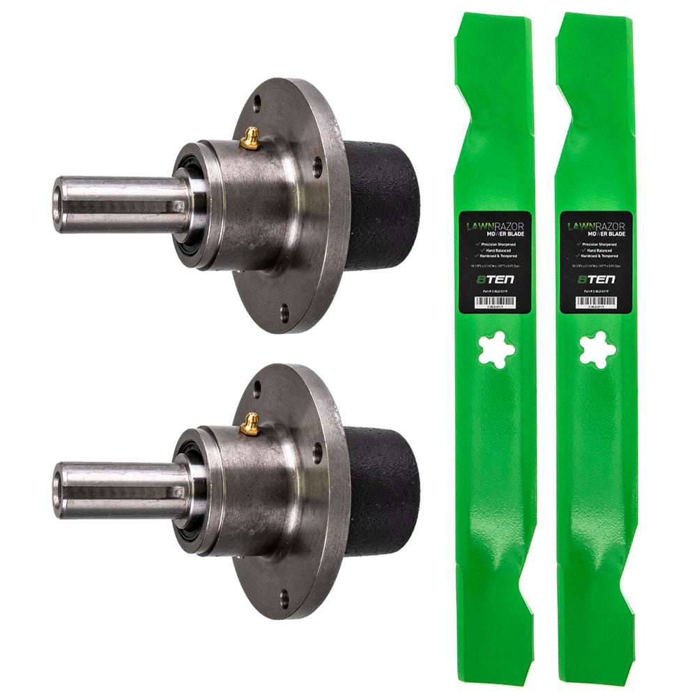 Deck Spindles & Mower Blades Kit for Wright Stander Walbro Stens Snapper Scag Oregon 8TEN MK1002207