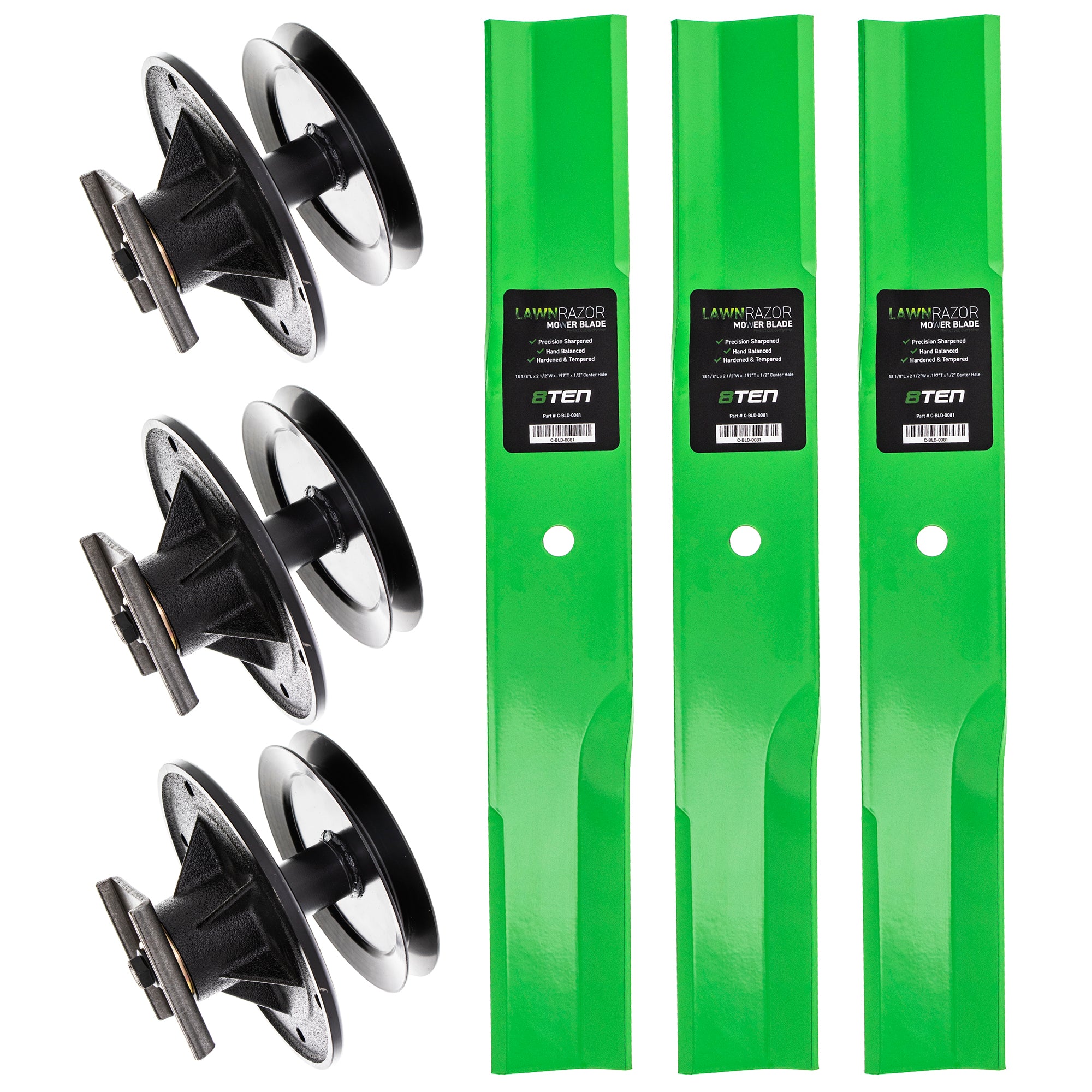 Deck Spindle & Mower Blade Kit for zOTHER Toro Exmark-WHEELHORSE Toro Exmark Stens Raisman 8TEN MK1002233