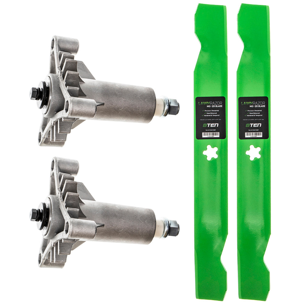 Heavy Duty Spindle High Lift Blade Kit for zOTHER Stens Oregon MTD Cub Cadet Troy-Bilt 8TEN MK1002243