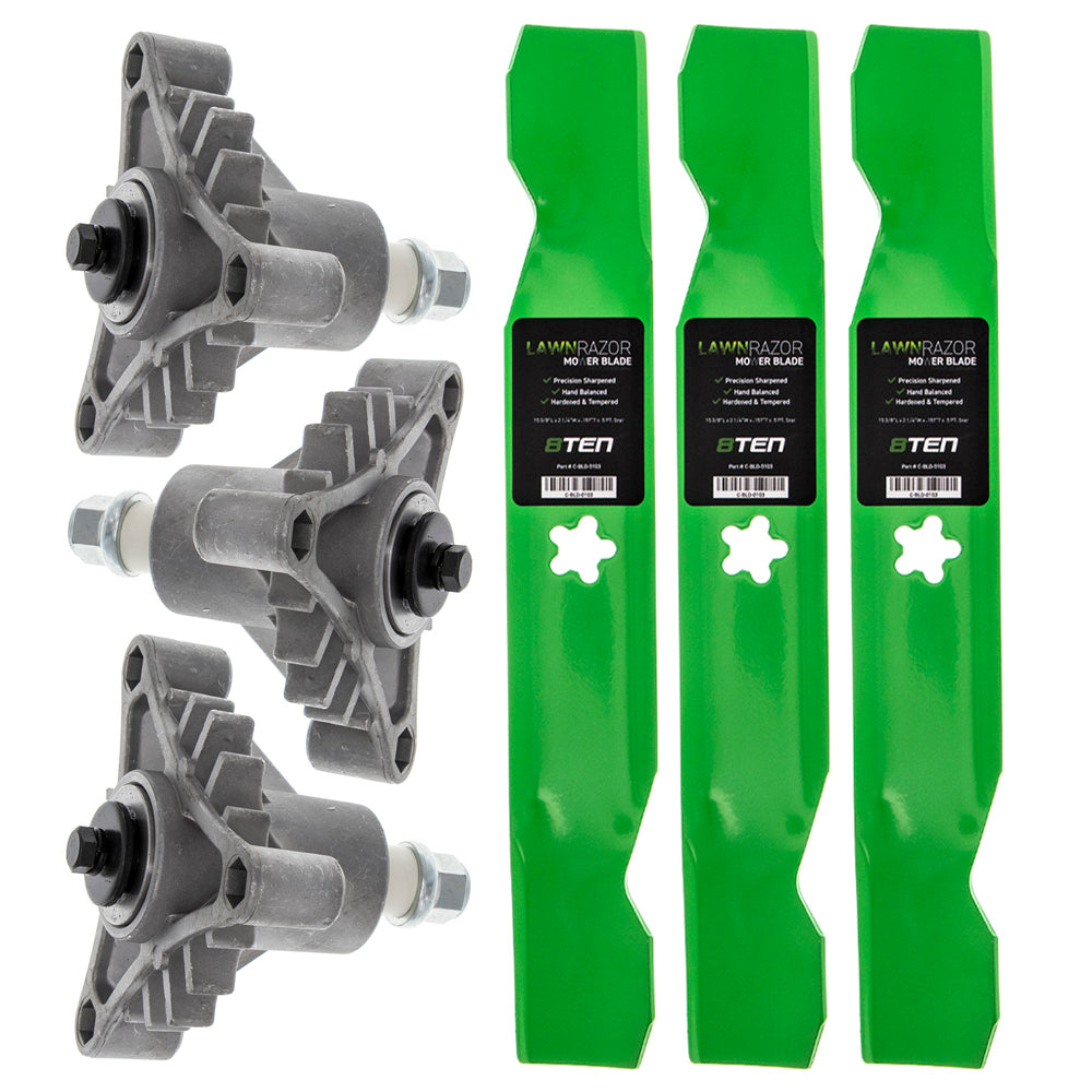 Deck Spindle & Mower Blade Kit for Stens Oregon MTD Cub Cadet Troy-Bilt Husqvarna Poulan 8TEN MK1002249