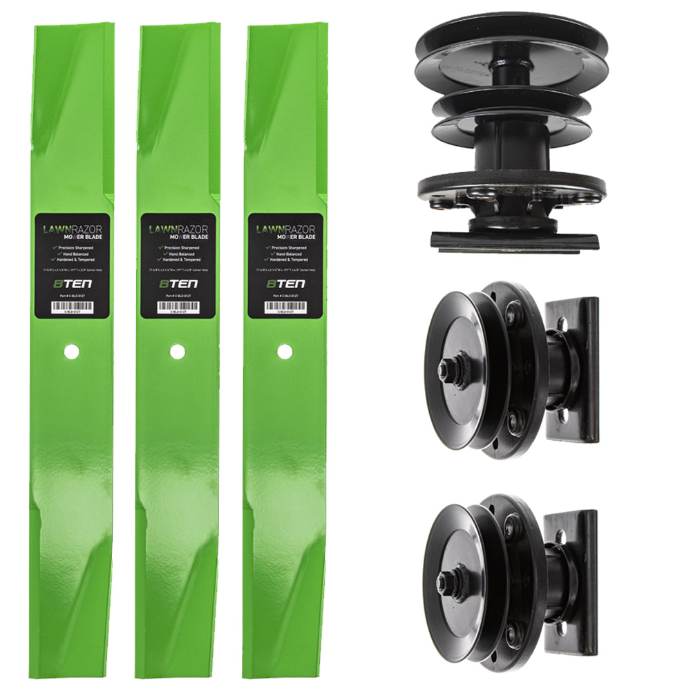 Double Pulley Spindle Blade Kit for zOTHER Stens Oregon Husqvarna Poulan Craftsman AYP 8TEN MK1002260