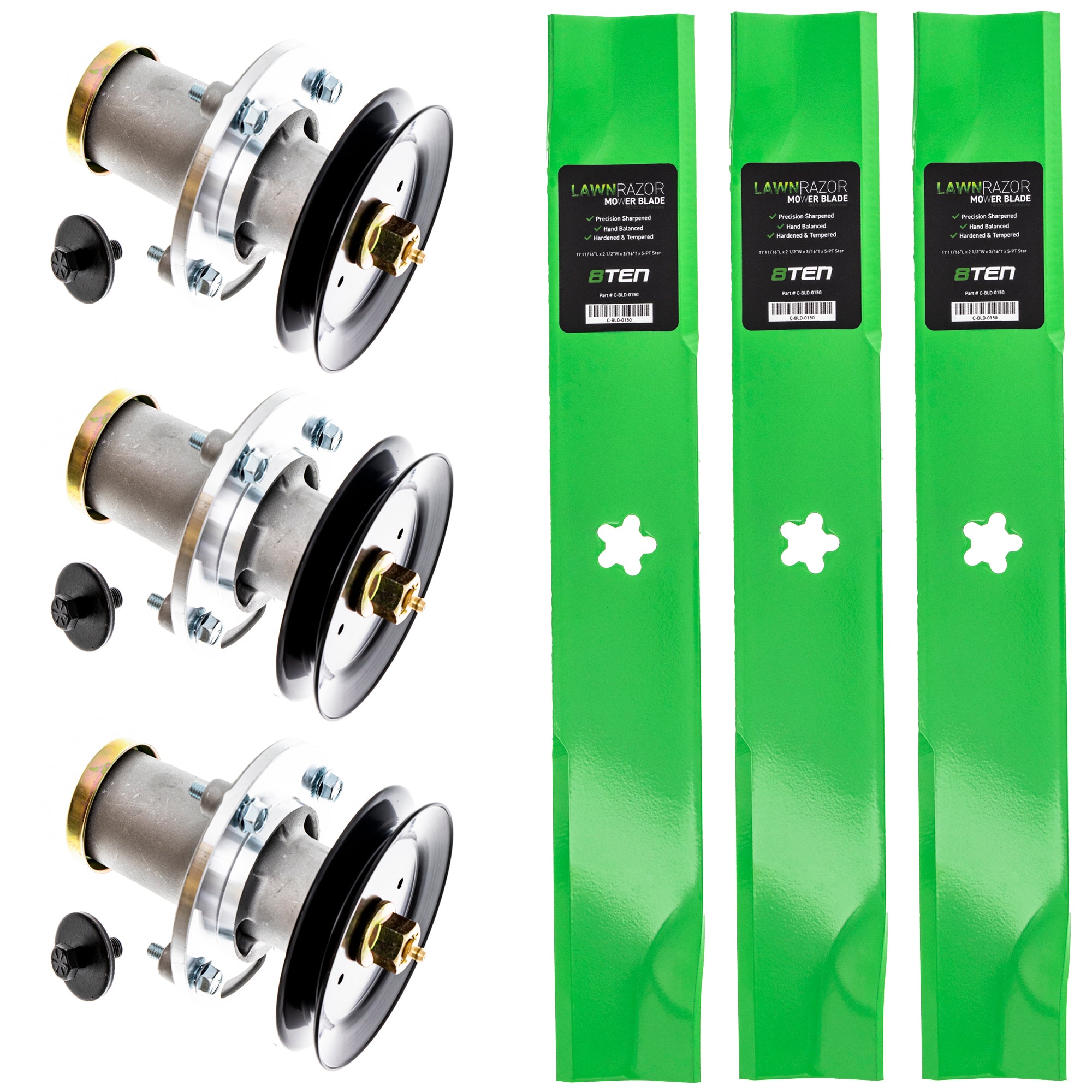 Spindle Pulley High Lift Blade for Stens Oregon MTD Cub Cadet Troy-Bilt Husqvarna Poulan 8TEN MK1002267