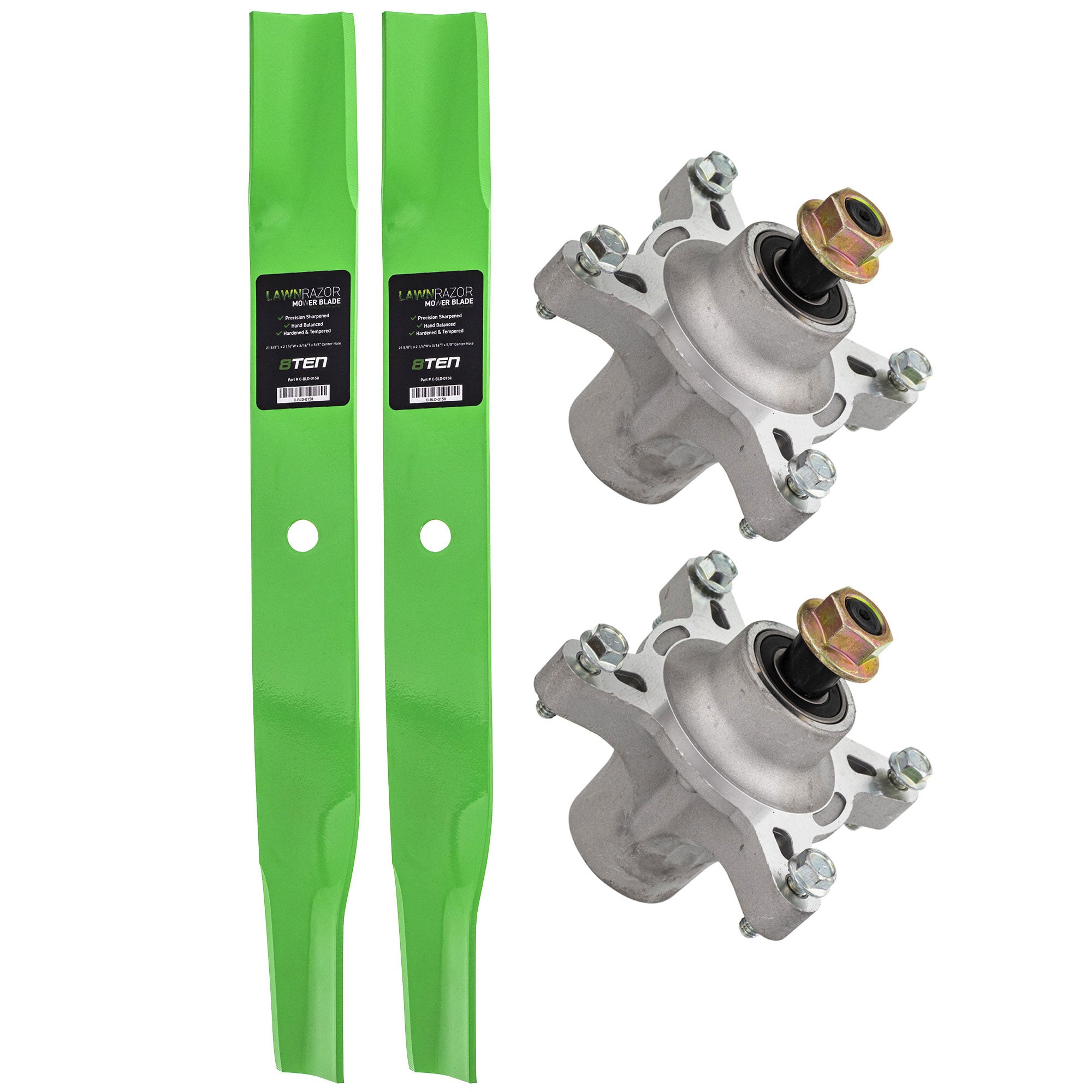 Deck Spindle & Mower Blade Kit for Toro Exmark Stens Oregon MTD Cub Cadet Troy-Bilt 8TEN MK1002281
