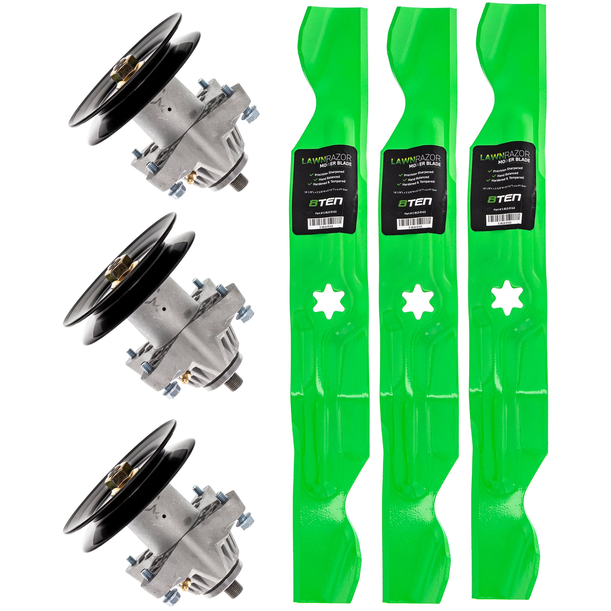 Deck Spindle & Mower Blade Kit for zOTHER Toro Exmark Stens Oregon MTD Cub Cadet Troy-Bilt 8TEN MK1002287