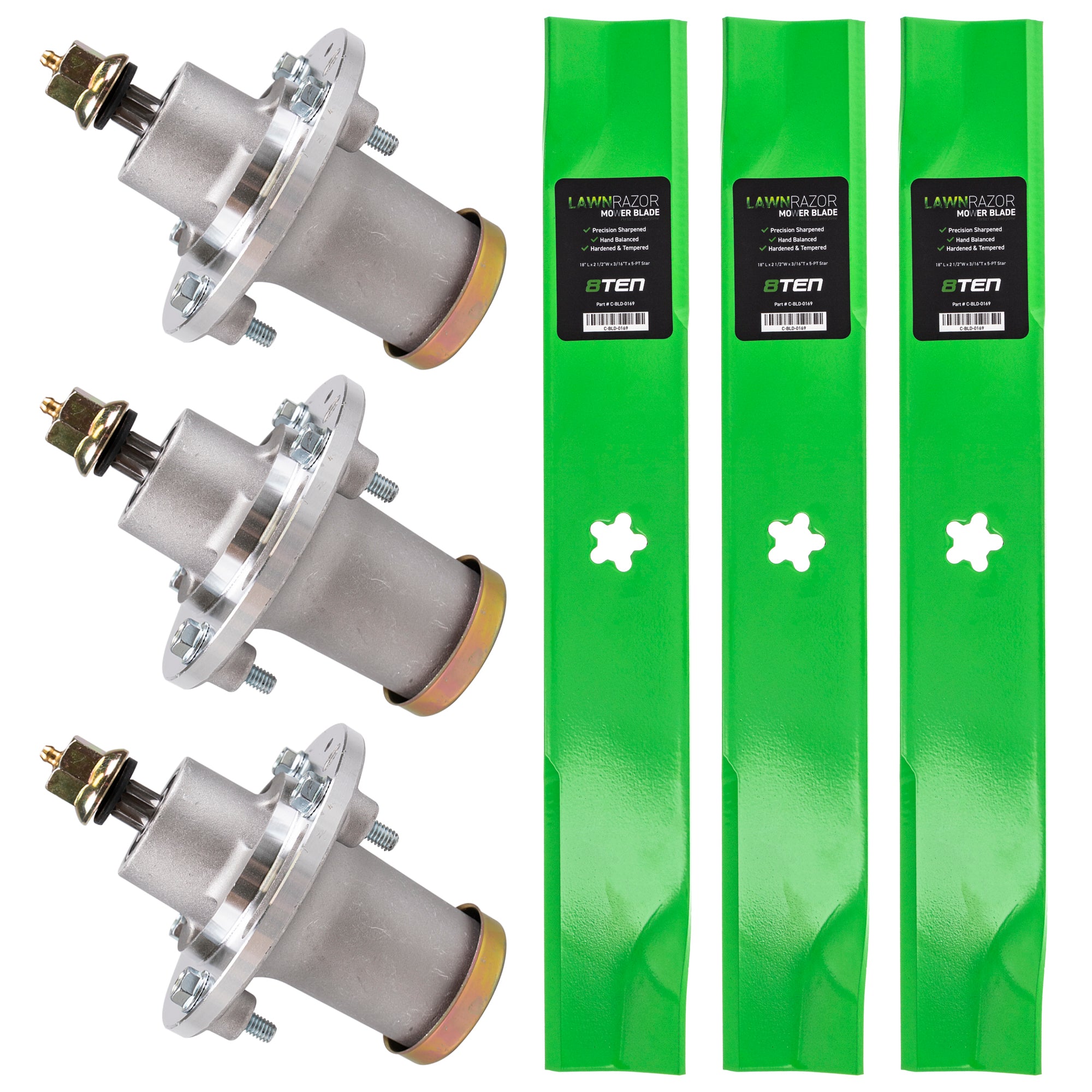 Deck Spindle Mower Blade Kit For Husqvarna 8TEN
