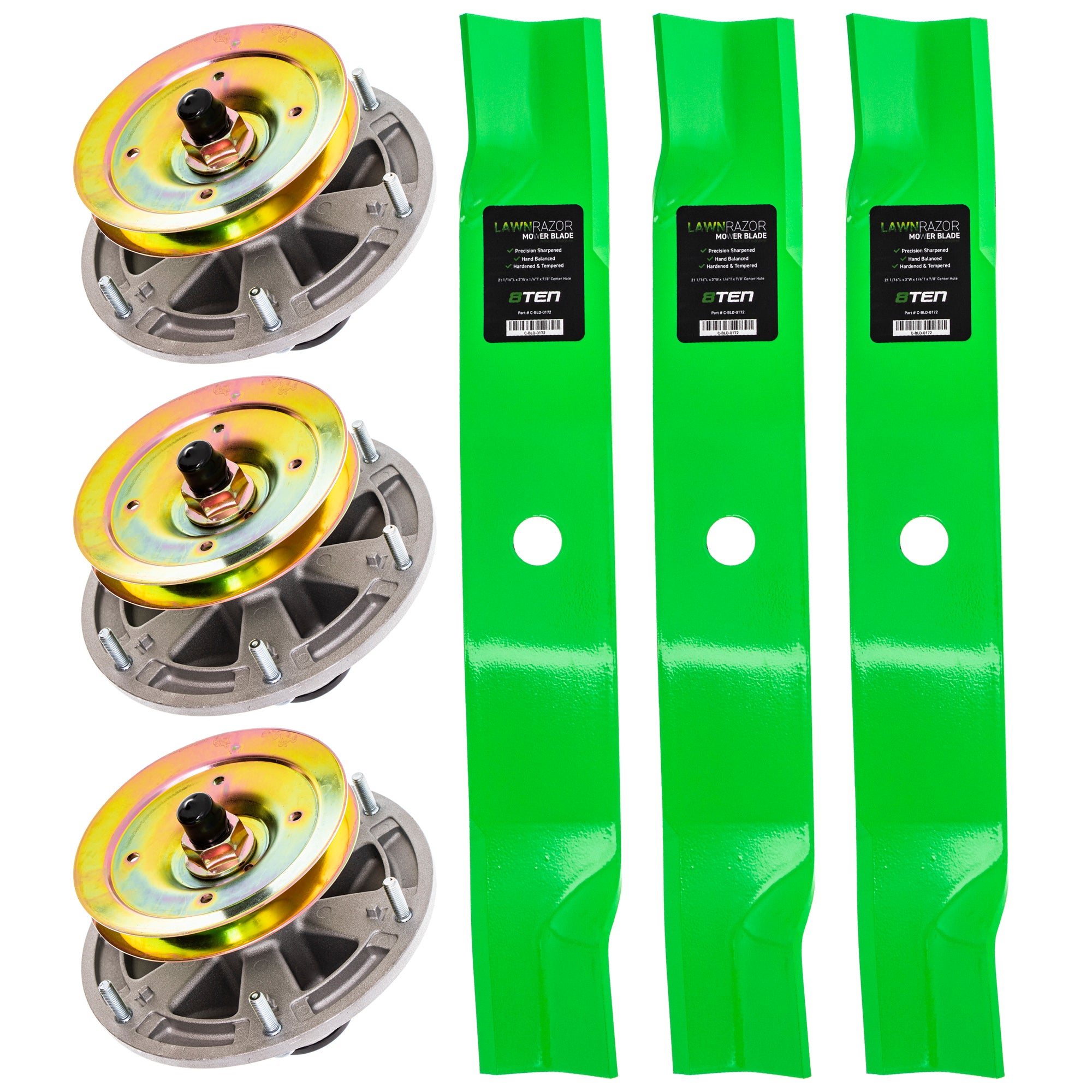 Deck Spindle & Mower Blade Kit for Stens Oregon MTD Cub Cadet Troy-Bilt John Deere Deere 8TEN MK1002296