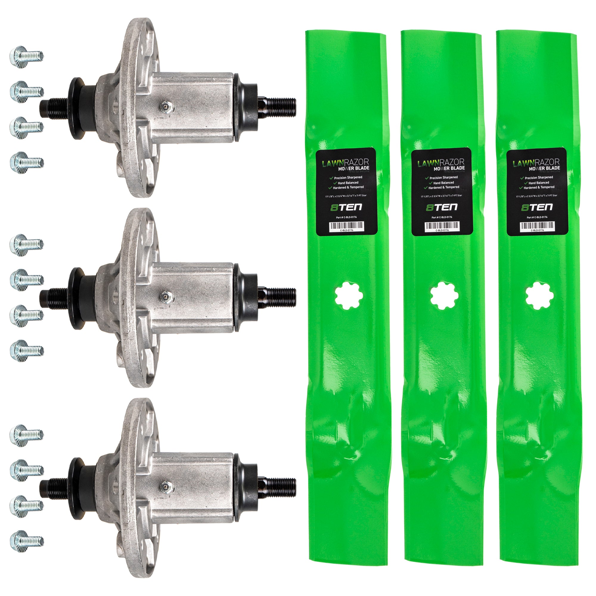 Deck Spindle & Mower Blade Kit for zOTHER Stens Oregon MTD Cub Cadet Troy-Bilt John Deere 8TEN MK1002297