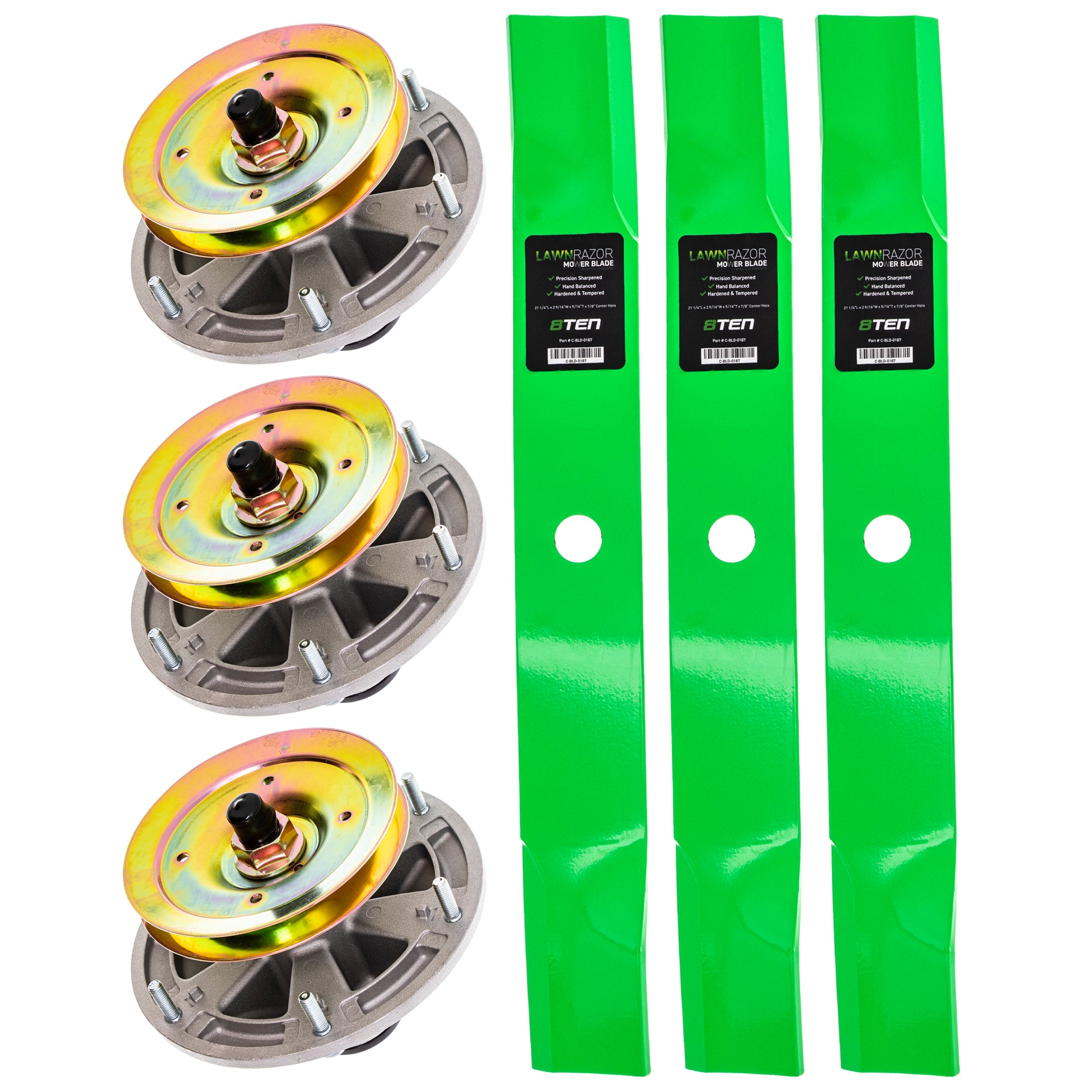 Deck Spindle John Deere Mower Blade Kit Spindles Blades Fits John