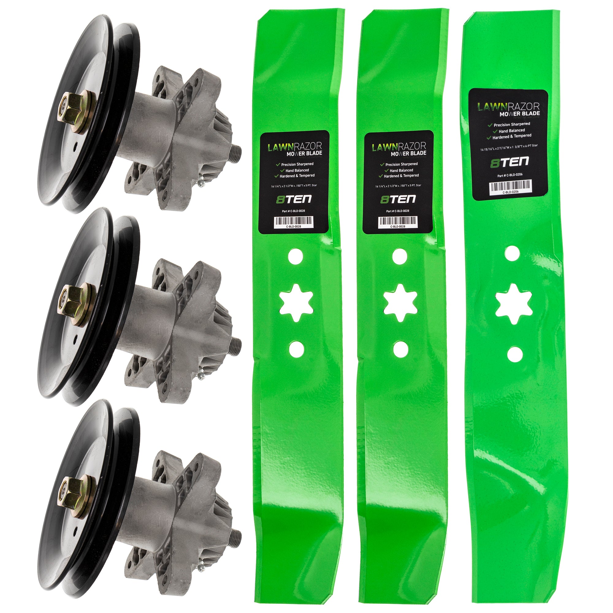 Spindle Center Blade Outer Blades Kit for zOTHER Toro Exmark Stens Oregon MTD Cub Cadet 8TEN MK1002317