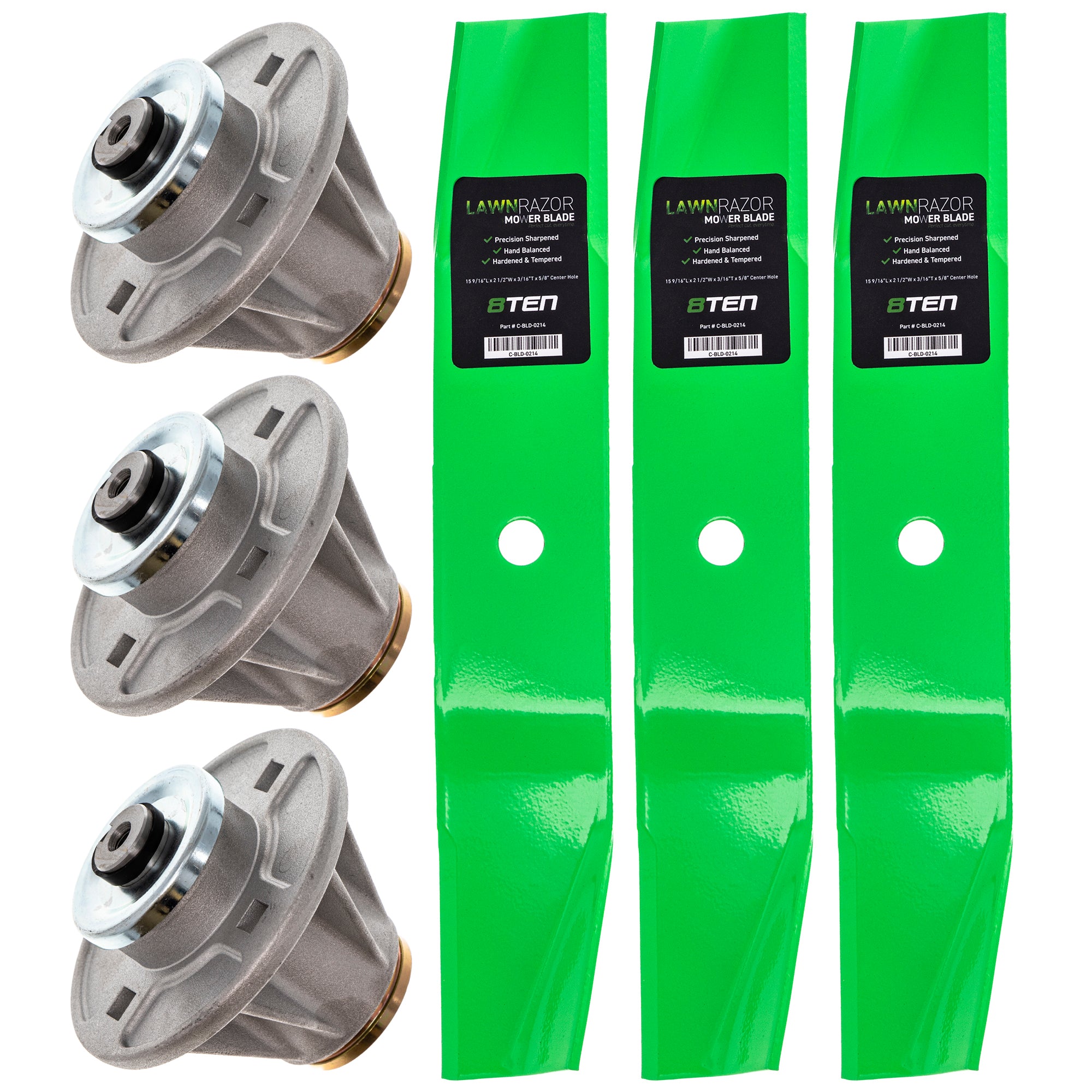 Spindle Standard Lift Blade Kit for Stens Oregon Ariens Gravely ZT Zoom Yellow Dane 8TEN MK1002321