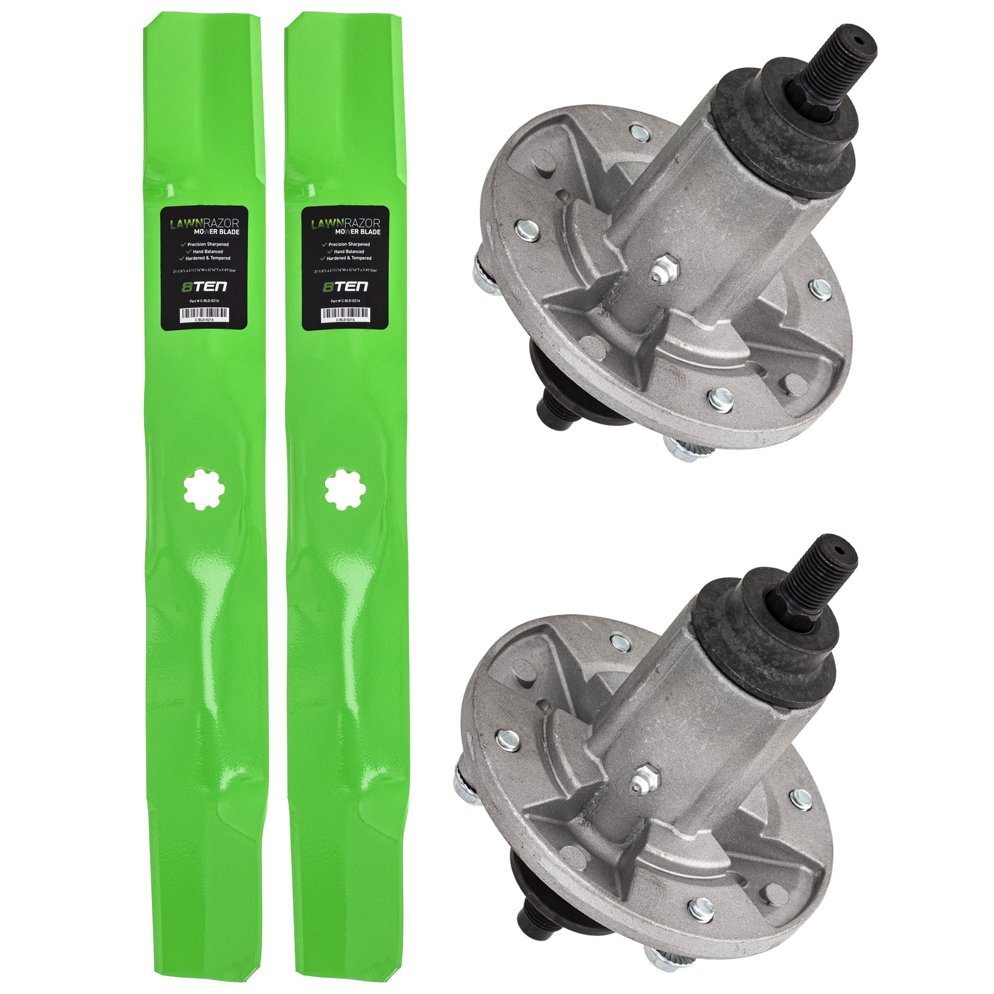 Deck Spindle & Bagging Blades Kit for zOTHER Stens Oregon MTD Cub Cadet Troy-Bilt John 8TEN MK1002322