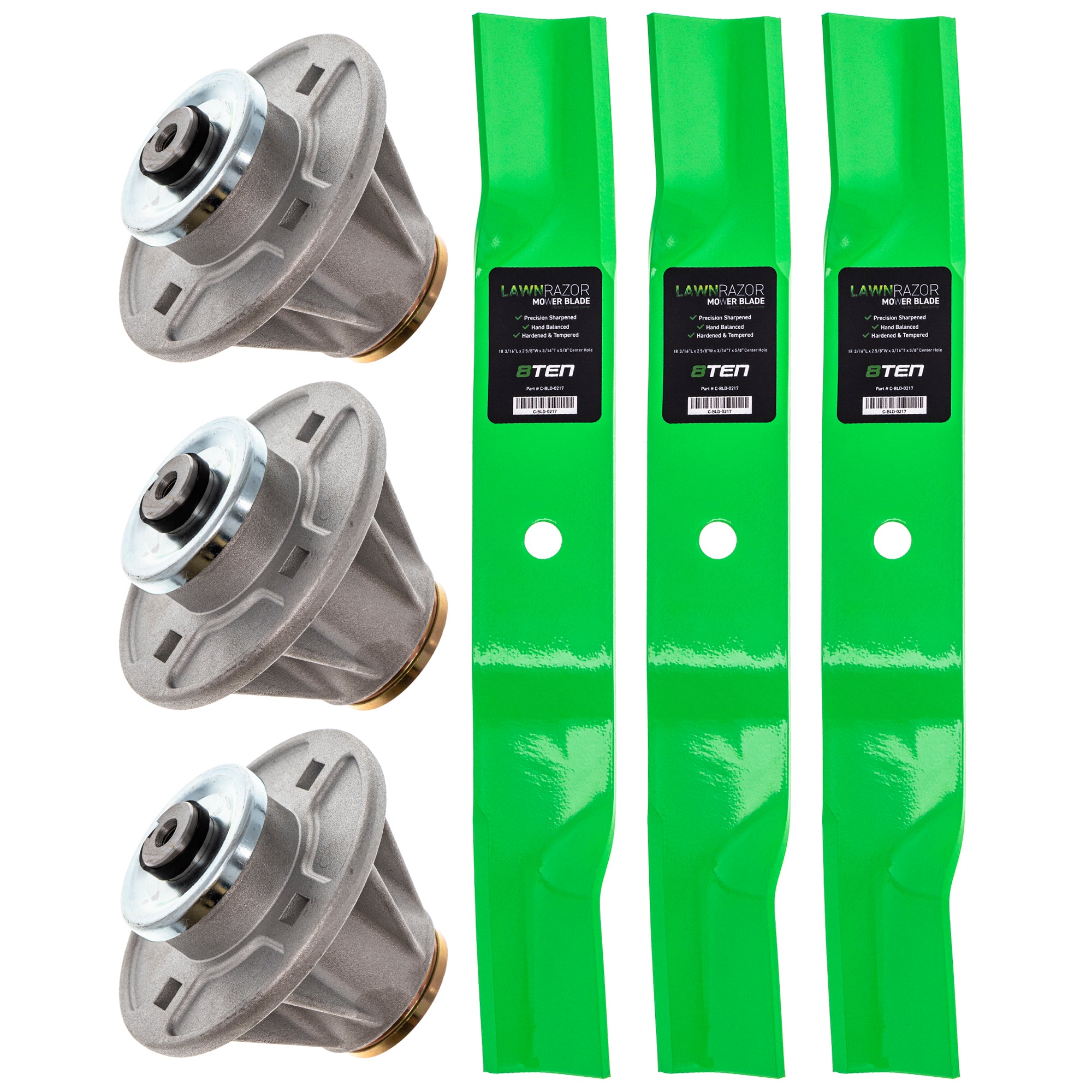 Deck Spindle & Mower Blade Kit for zOTHER Stens Oregon Ariens Gravely ZT Zoom 51510000 8TEN MK1002323