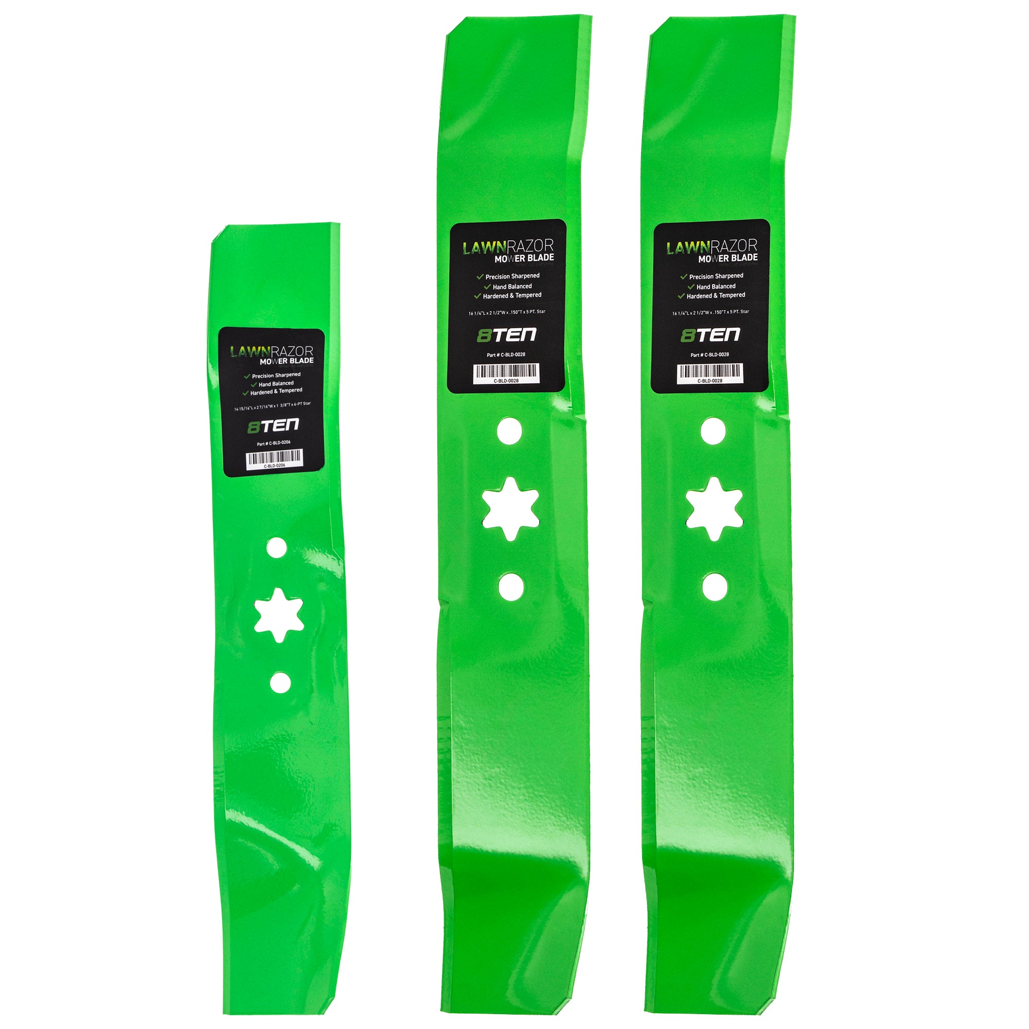 LawnRAZOR Deck Mower Blade Set for Toro Exmark Stens Oregon MTD Cub Cadet Troy-Bilt John 8TEN MK1002447