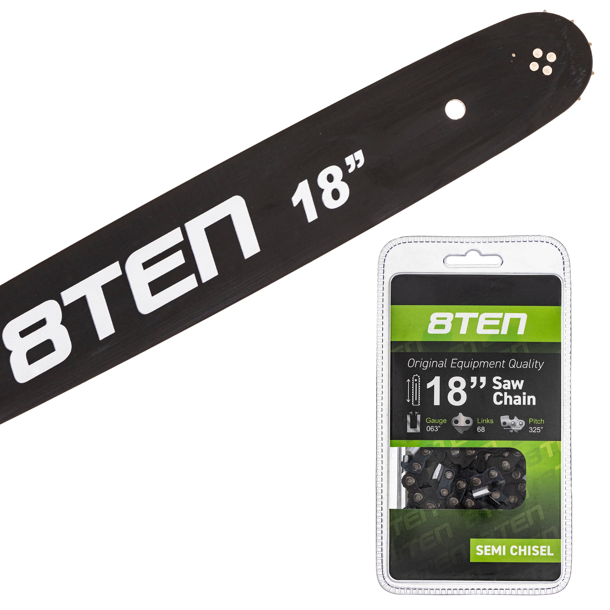 Chainsaw Bar & Chain Kit 18 Inch for Stens Silver Streak Oregon GB Carlton MS 25 23 8TEN MK1002902