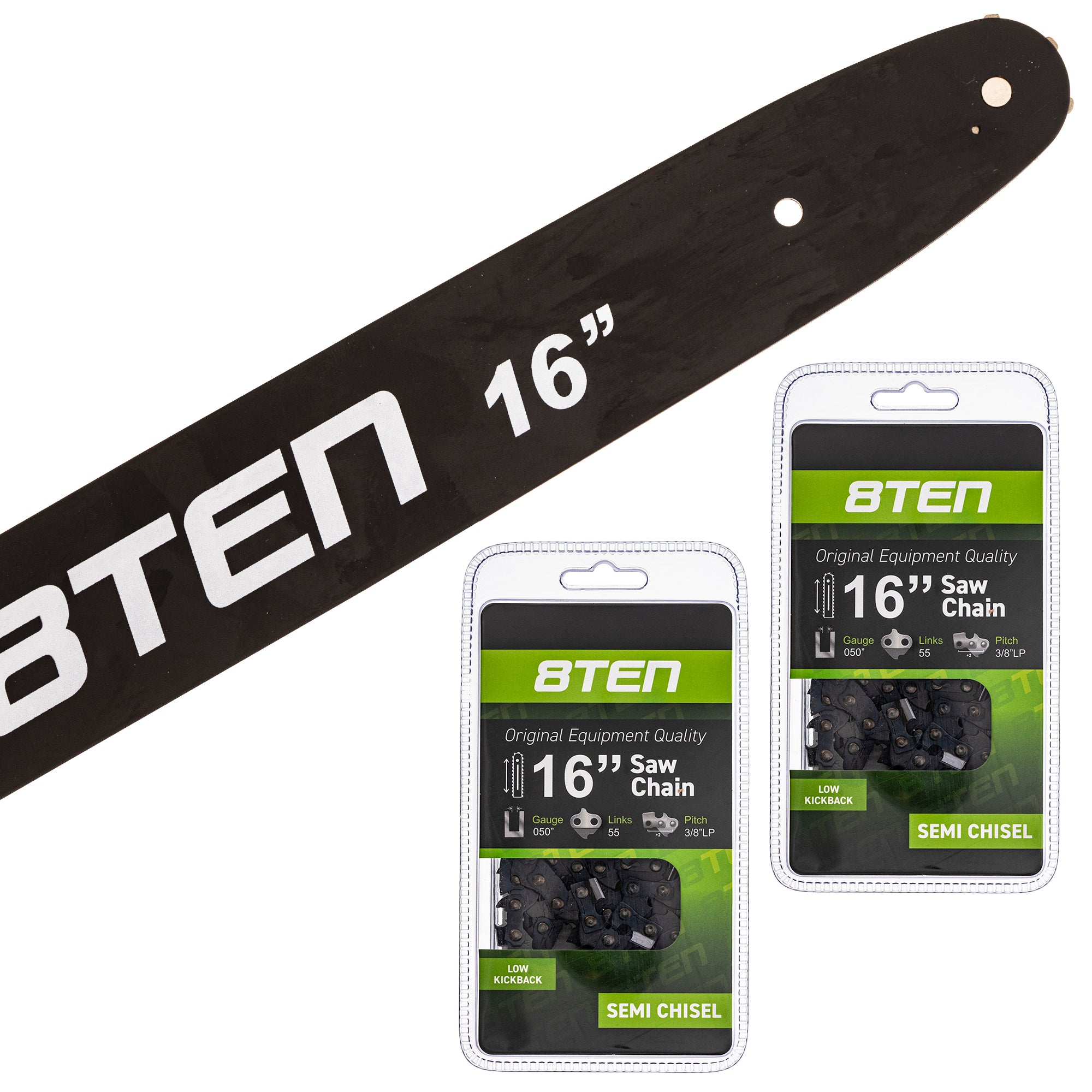 Chainsaw Bar & 2 Chains Kit 16 Inch for zOTHER Windsor Stens Silver Streak Oregon GB 8TEN MK1002921