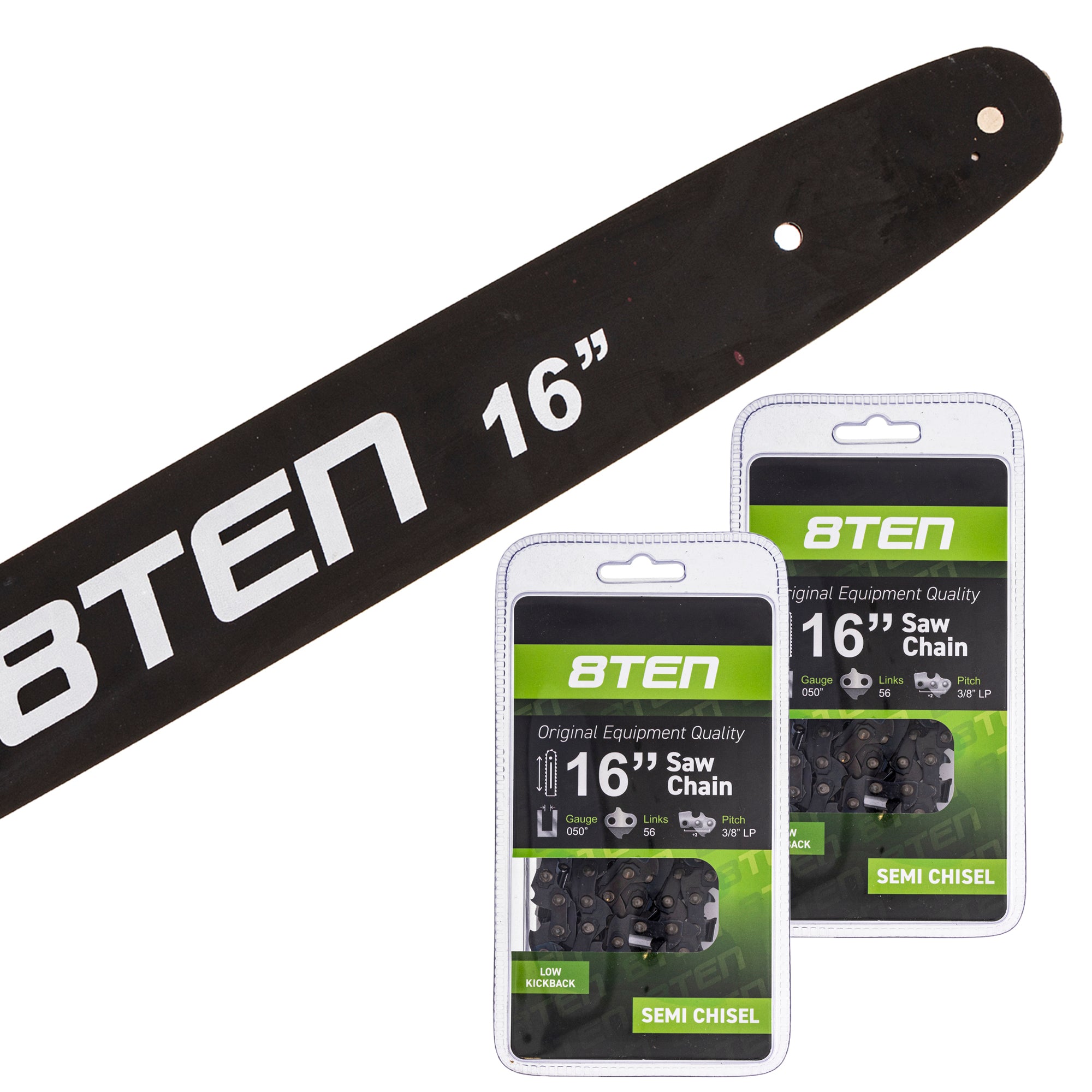 Chainsaw Bar & 2 Chains Kit 16 Inch for zOTHER Windsor Stens Silver Streak GB Efco Carlton 8TEN MK1002925