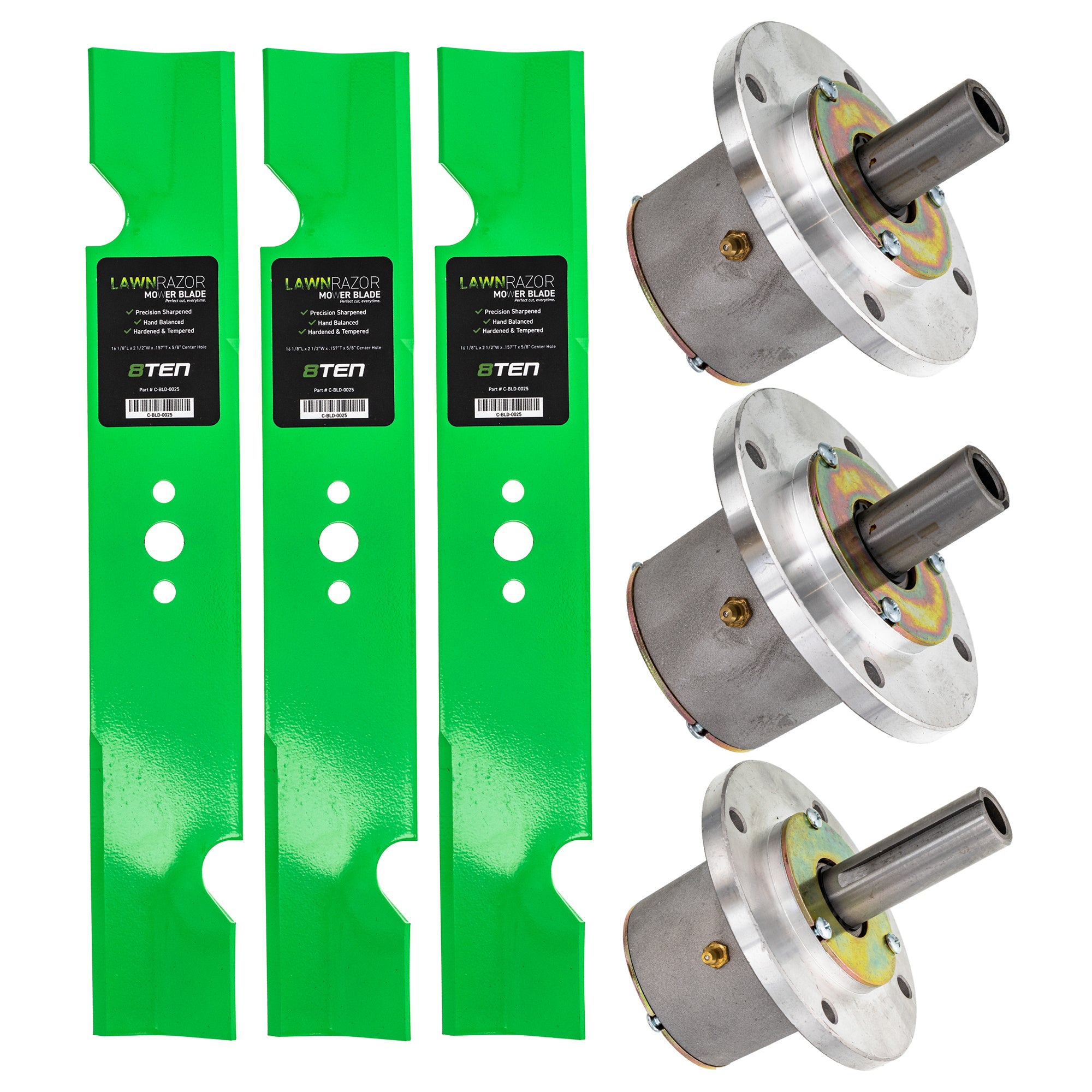 Mower Blades & Deck Spindles Kit for zOTHER YAZOO-KEES Toro Exmark Stens Snapper 8TEN MK1005309
