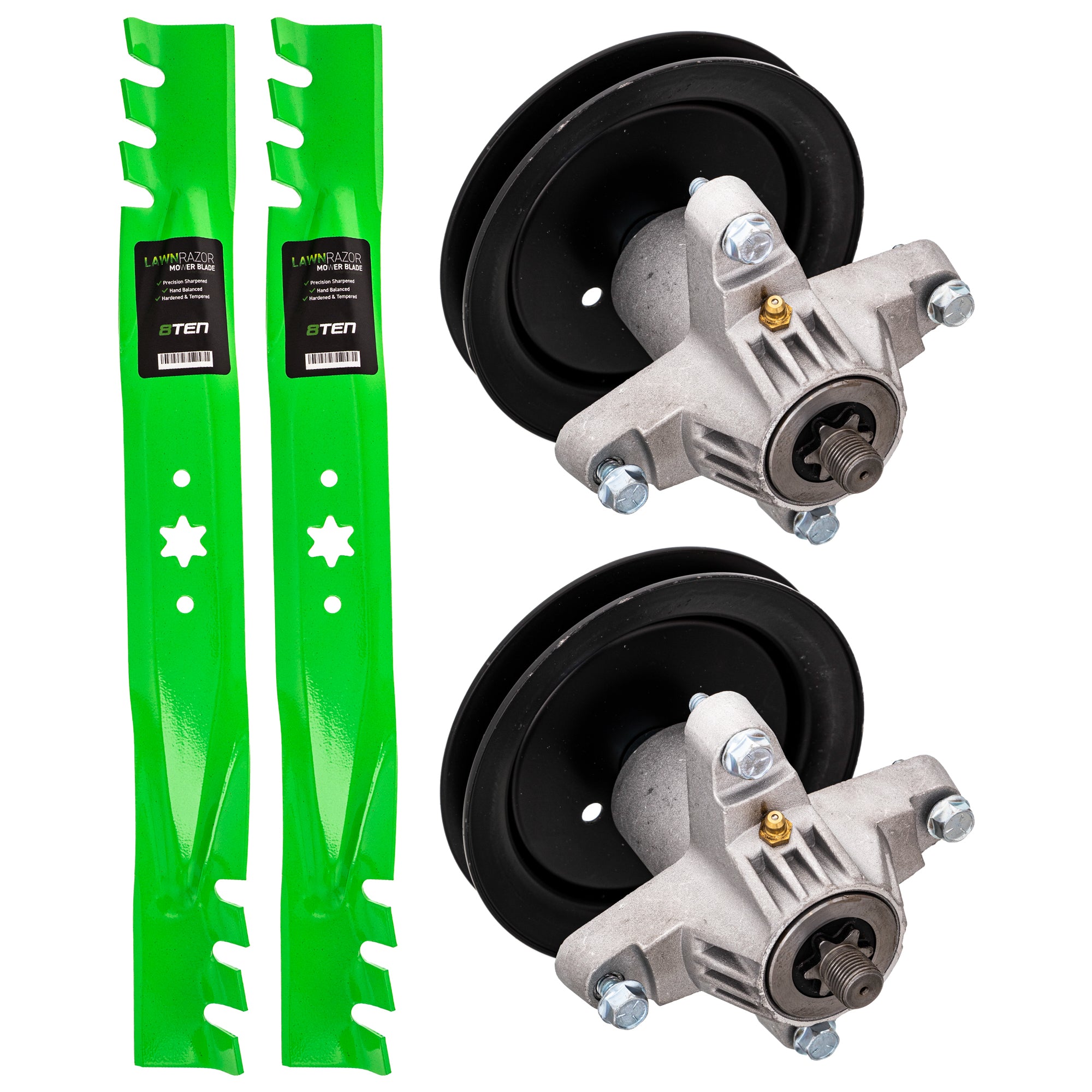 Mower Blades & Deck Spindles Kit for zOTHER Toro Exmark Stens Oregon MTD Cub Cadet 8TEN MK1005565