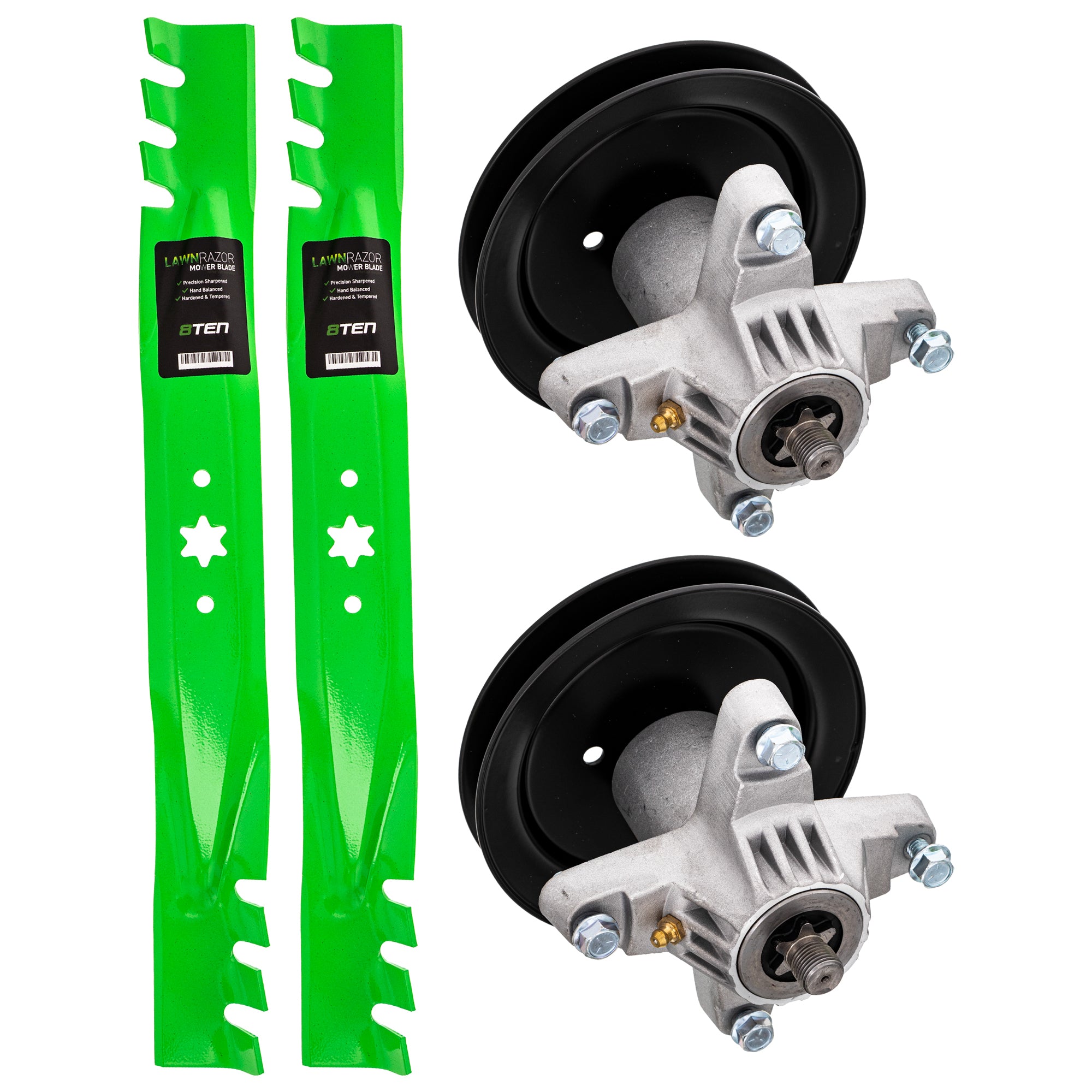 Mower Blades & Deck Spindles Kit for zOTHER Toro Exmark Stens Oregon MTD Cub Cadet 8TEN MK1005566