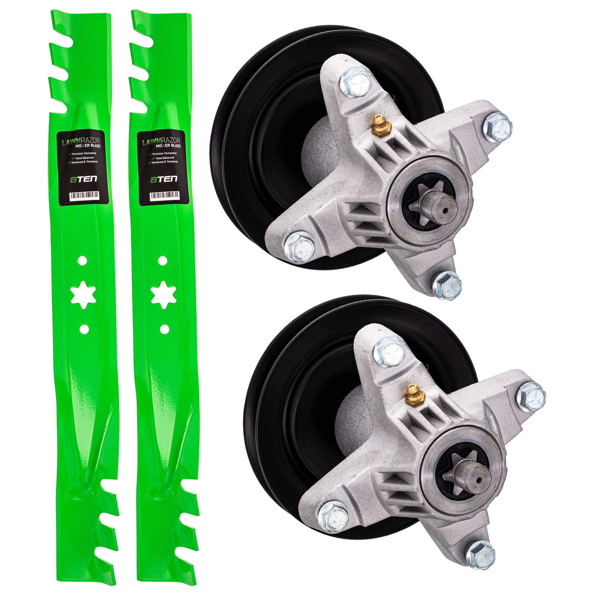 Mower Blades & Deck Spindles Kit for zOTHER Toro Exmark Stens Oregon MTD Cub Cadet 8TEN MK1005568