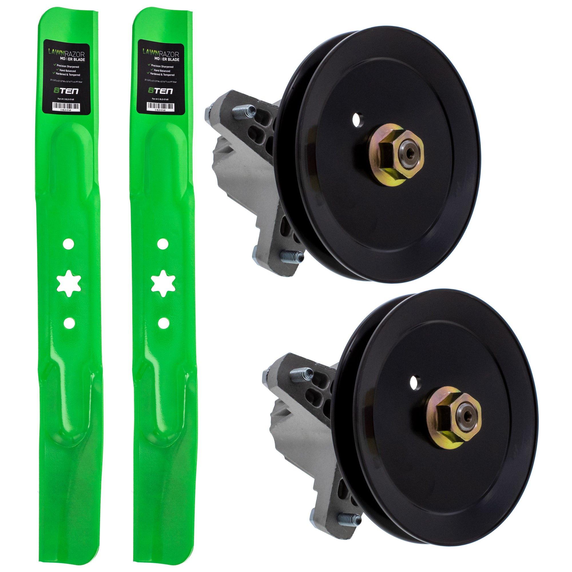 Mower Blades Deck Spindles Kit For Troy-Bilt 8TEN