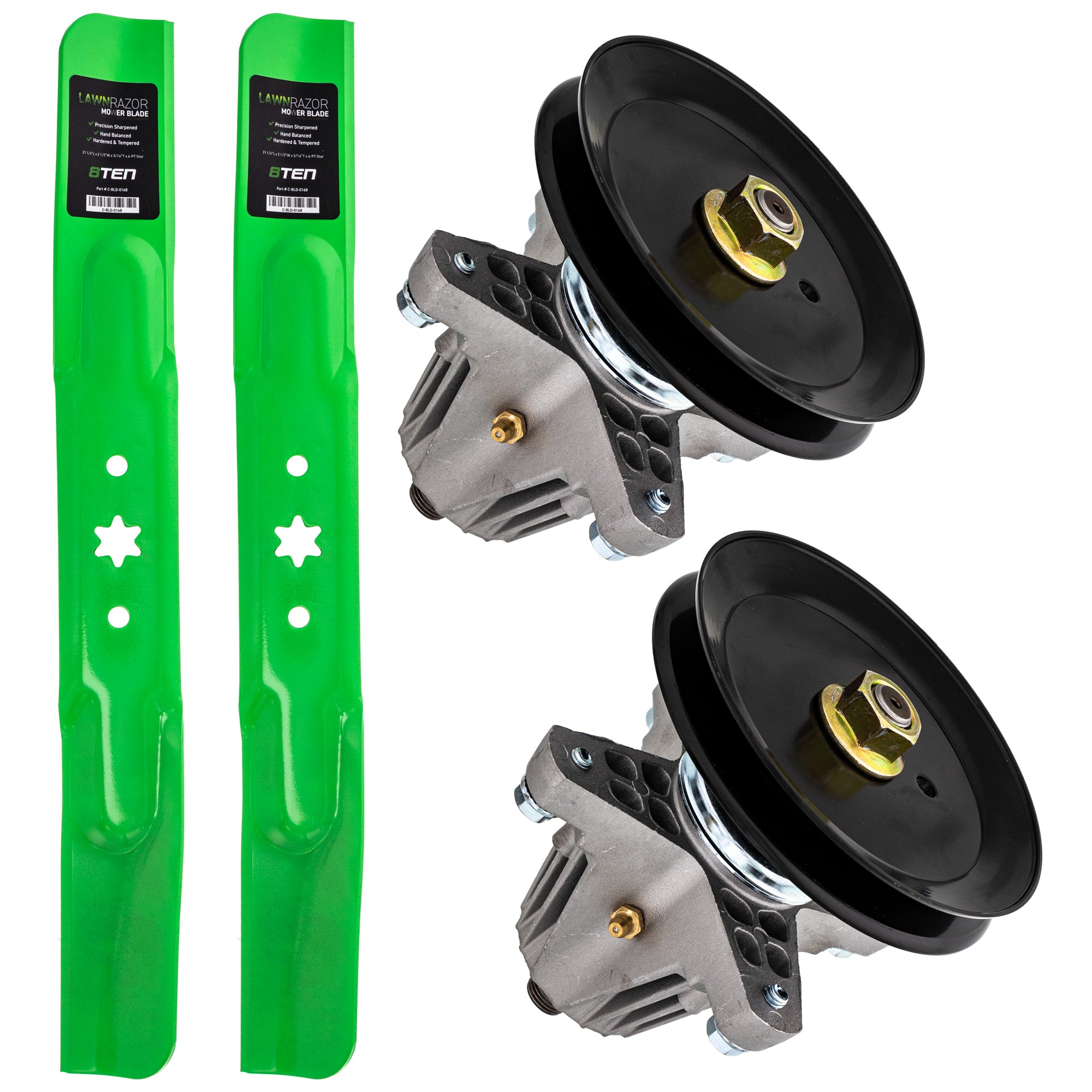 Mower Blades & Deck Spindles Kit for Stens Oregon MTD Cub Cadet Troy-Bilt TB42 TB1942 8TEN MK1005733