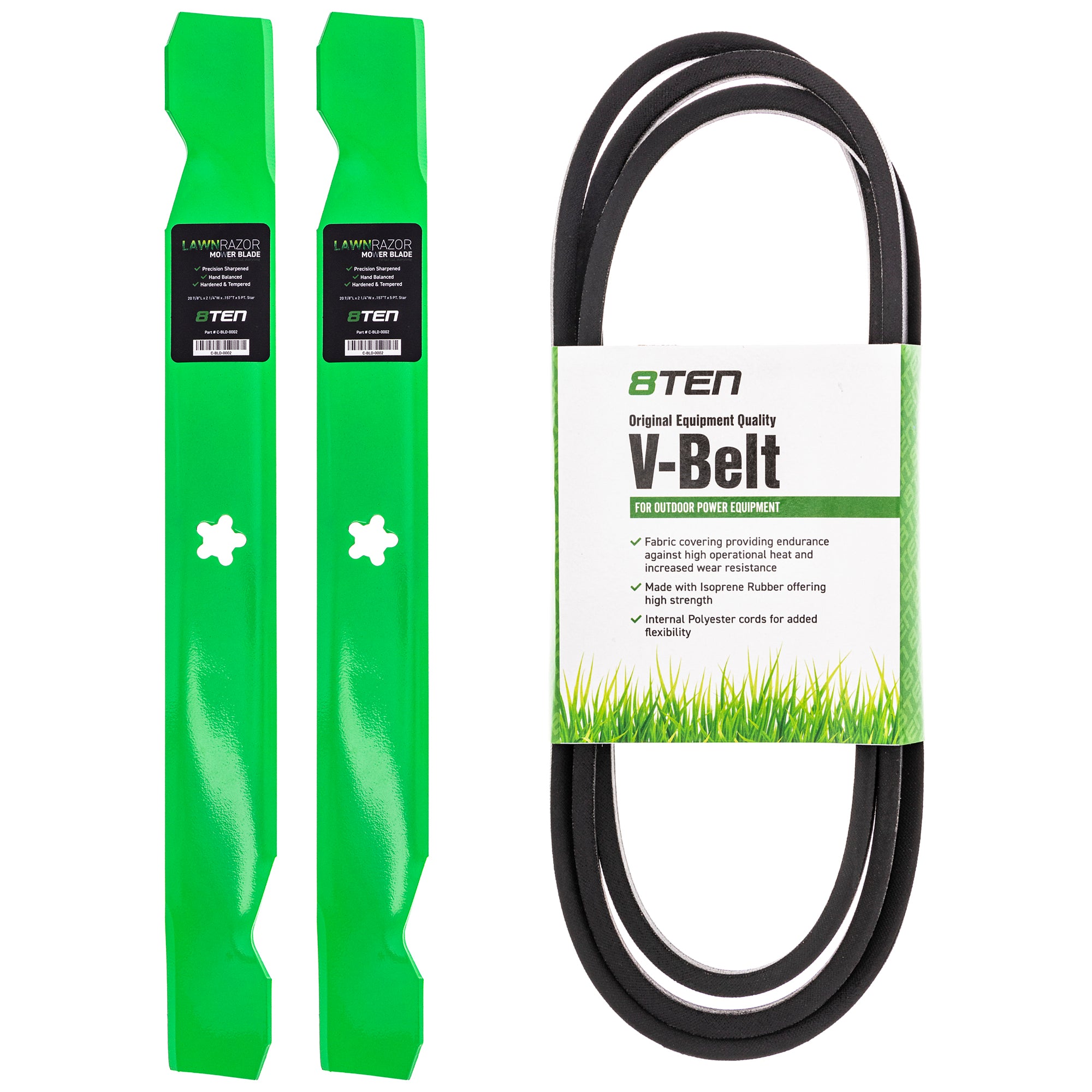 Mower Blades & Deck Belt Kit for zOTHER Stens Oregon Murray Husqvarna Poulan Craftsman AYP 8TEN MK1007758