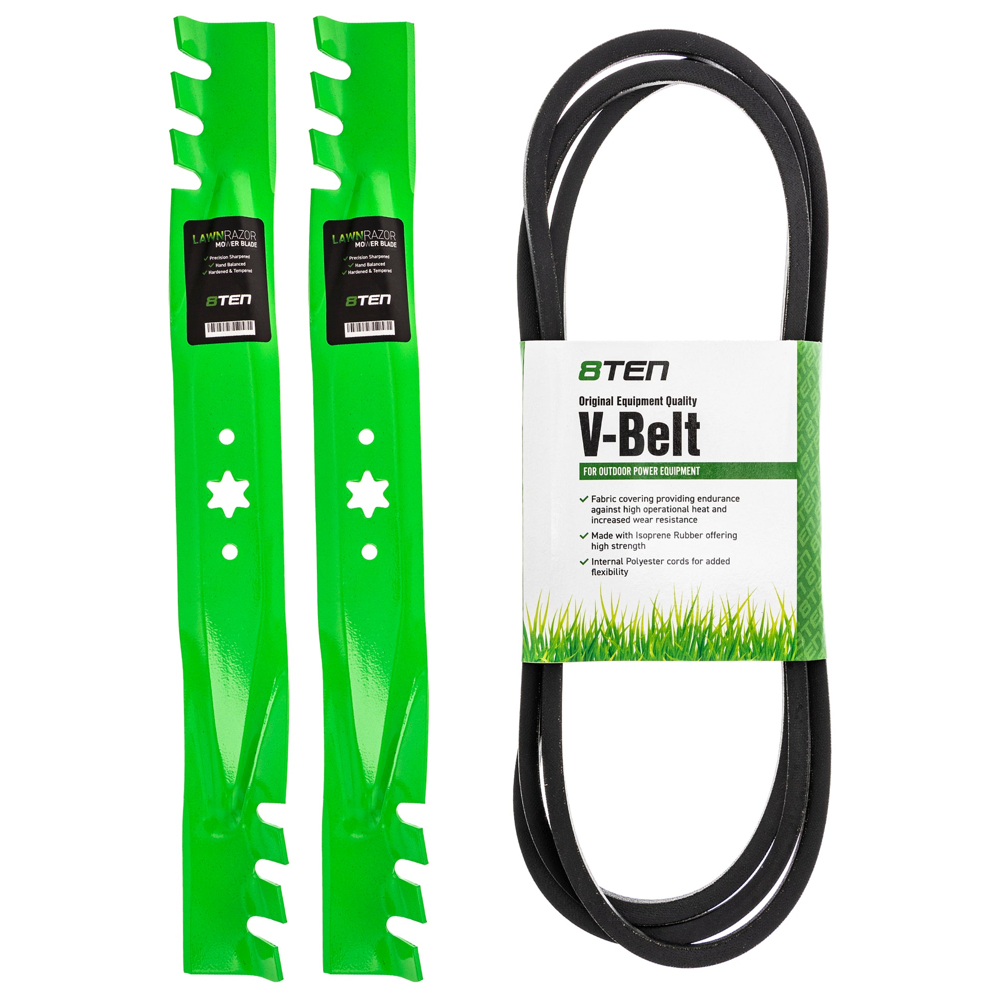 Mower Blades & Deck Belt Kit for zOTHER Toro Exmark Stens Oregon MTD Cub Cadet Troy-Bilt 8TEN MK1007764