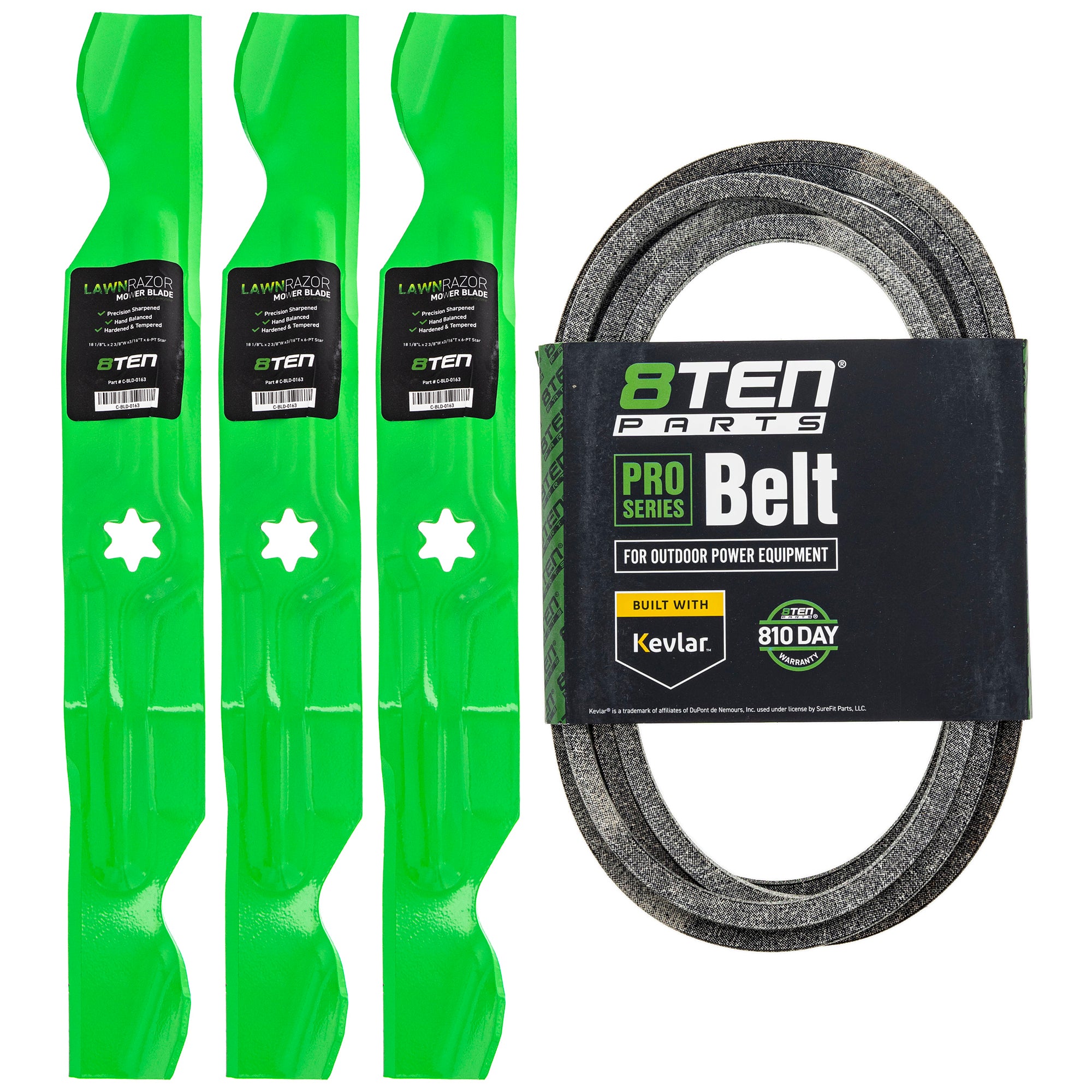 Mower Blades & Deck Belt Kit for zOTHER Toro Exmark Stens Oregon MTD Cub Cadet Troy-Bilt 8TEN MK1007766