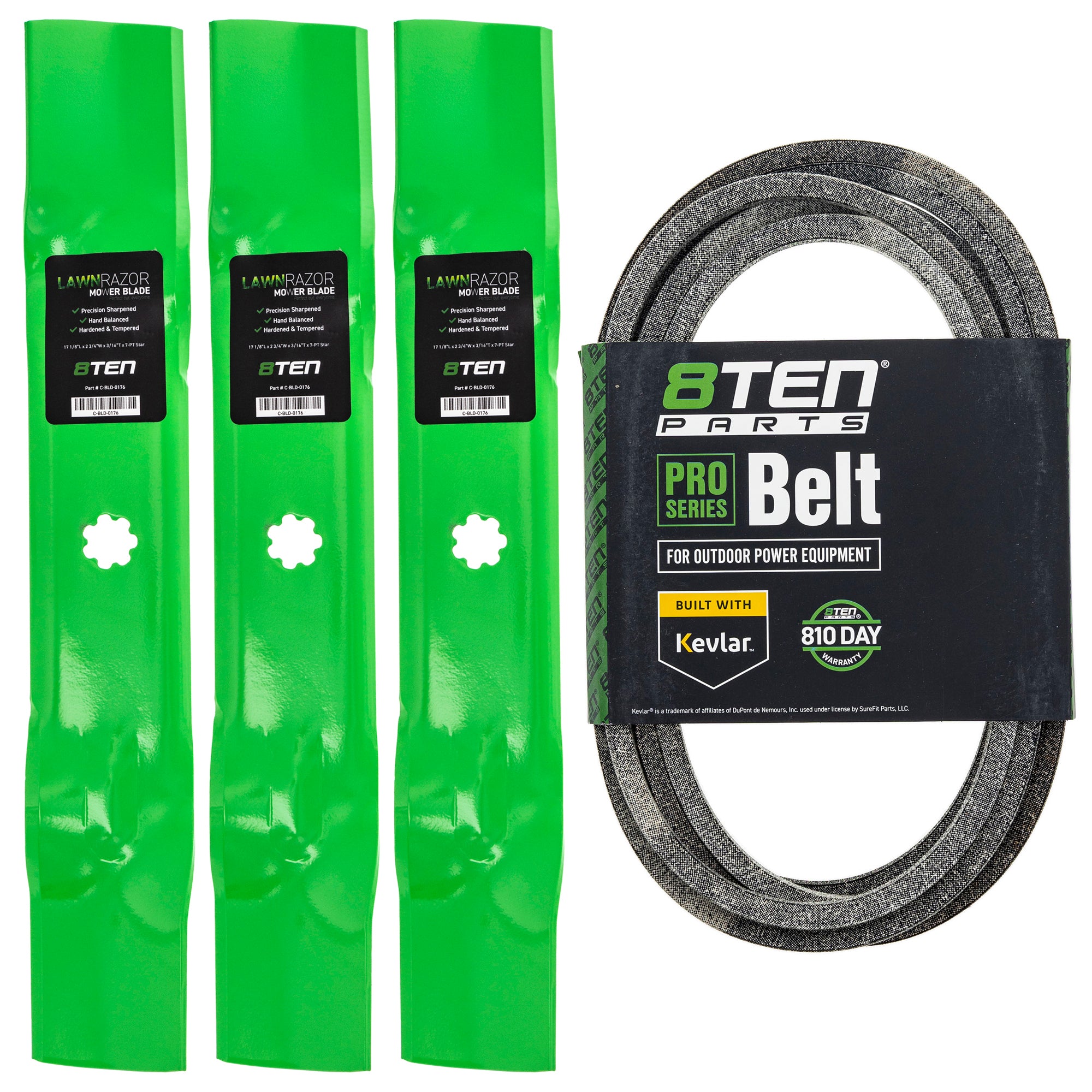 Mower Blades & Deck Belt Kit for zOTHER Stens Oregon John Deere Deere 8TEN MK1007768